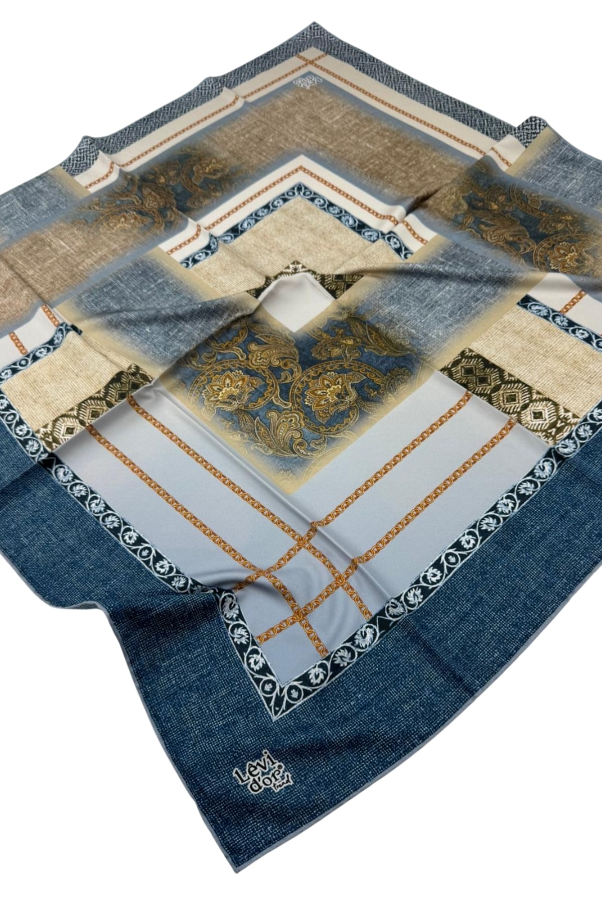 Levidor Trend Twill Eşarp LDT277 - 07-Koyu İndigo-Vizon