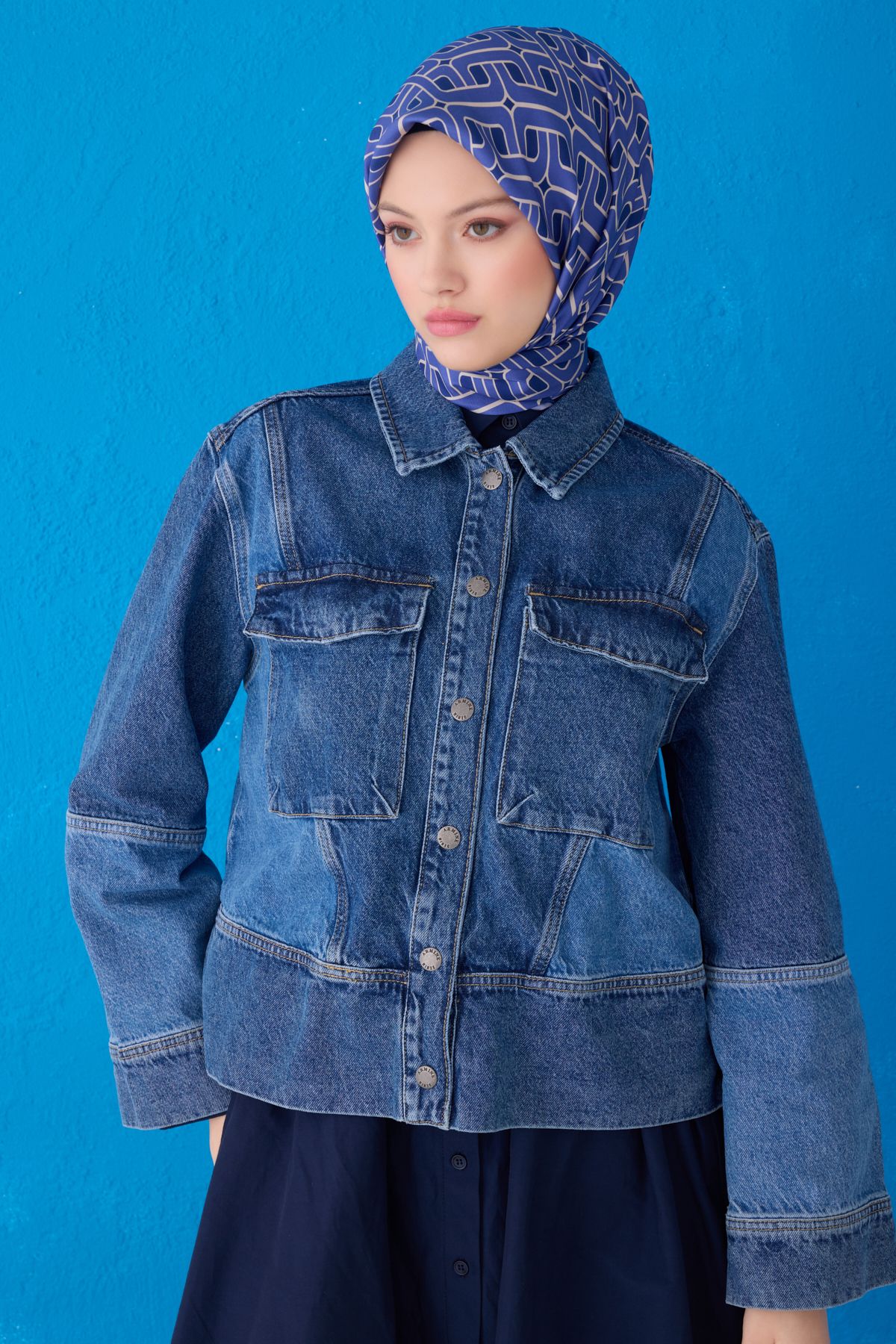 Belli Twill İpek Eşarp 4118D - Çok Renkli 1
