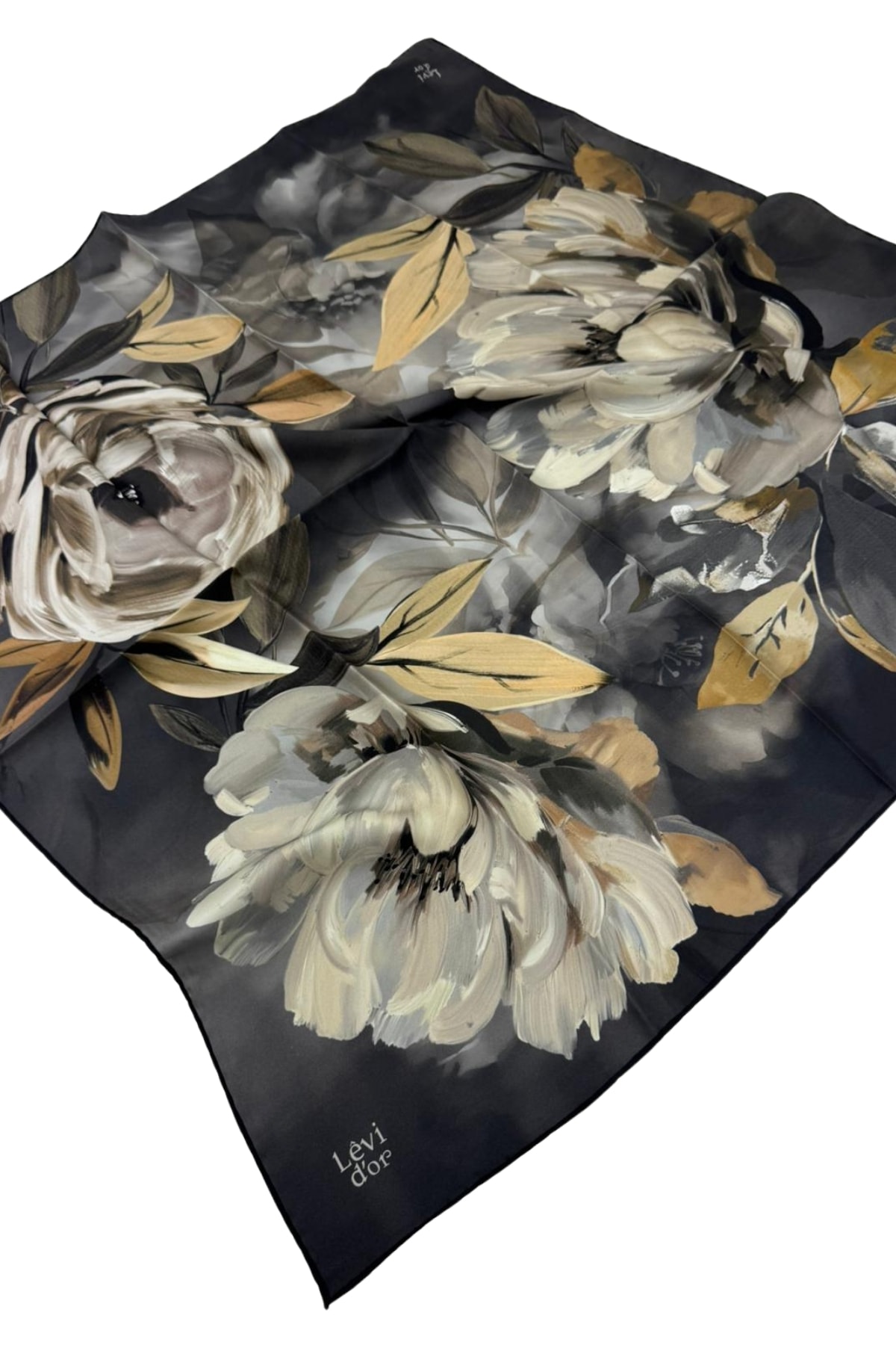 Levidor Twill İpek Eşarp LD1103 - 07-Antrasit-Bej-Taba
