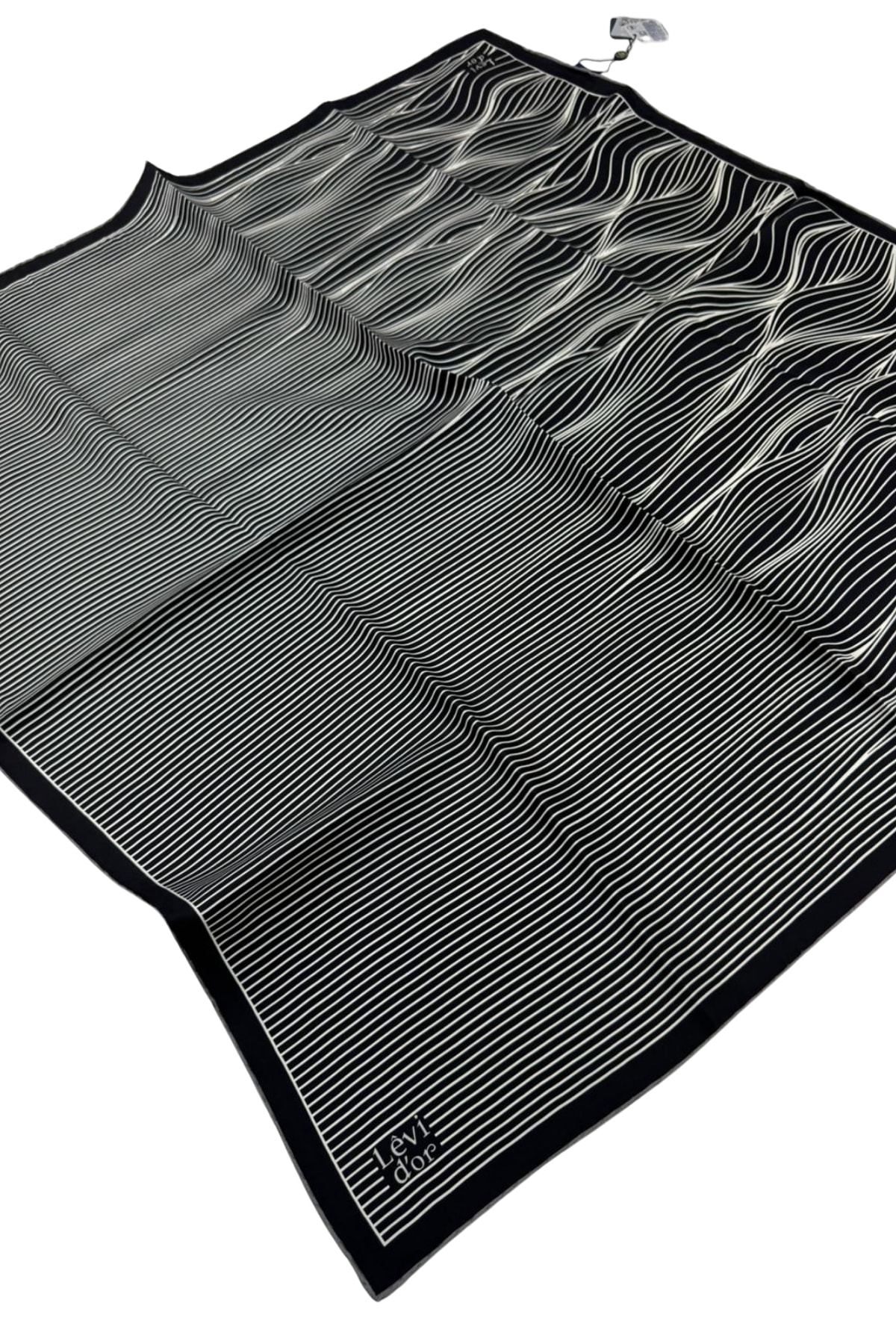 Levidor Twill İpek Eşarp LD1109 - 07-Siyah-Beyaz