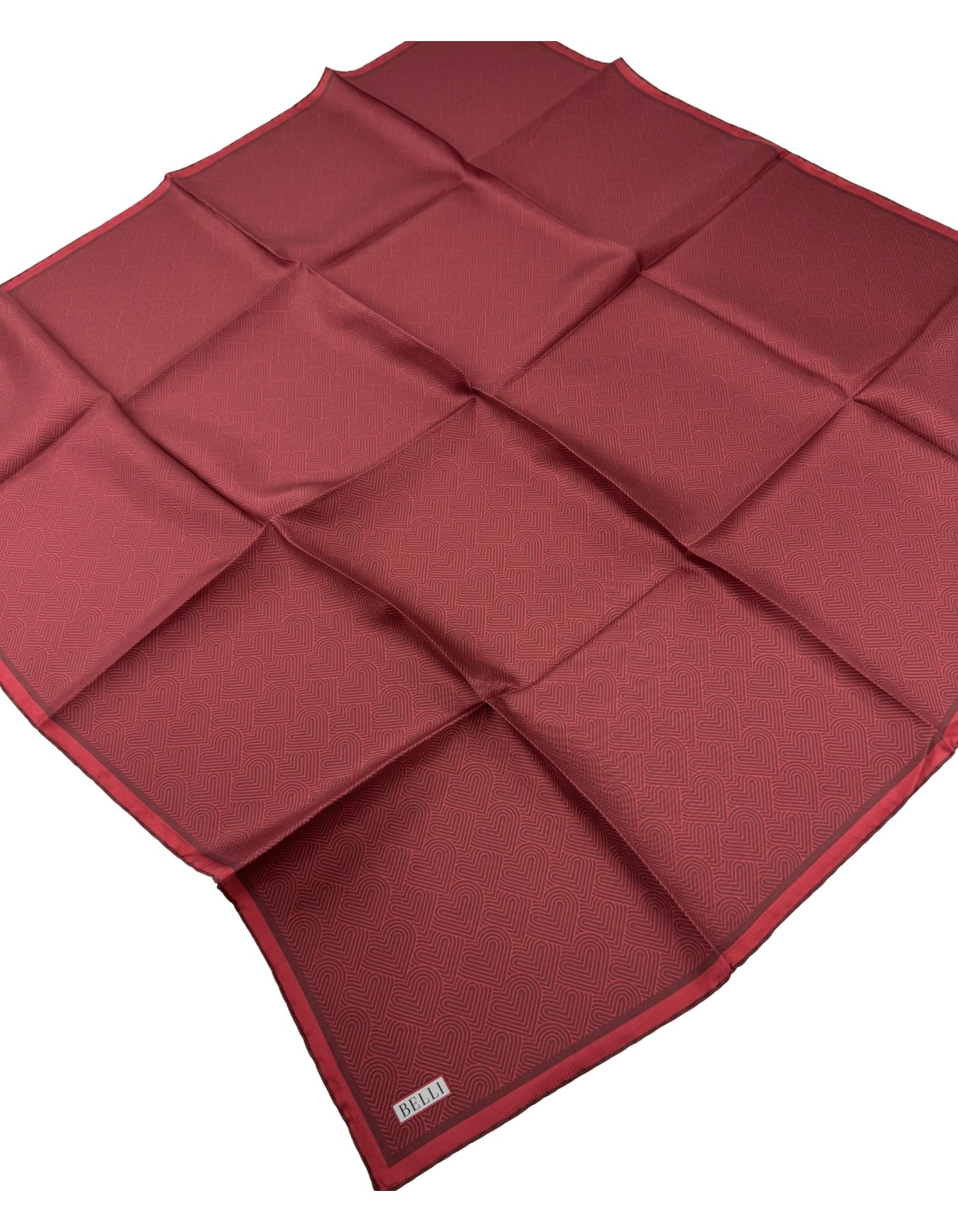 Belli Twill İpek Eşarp 4055D- - Bordo-Kırmızı-82