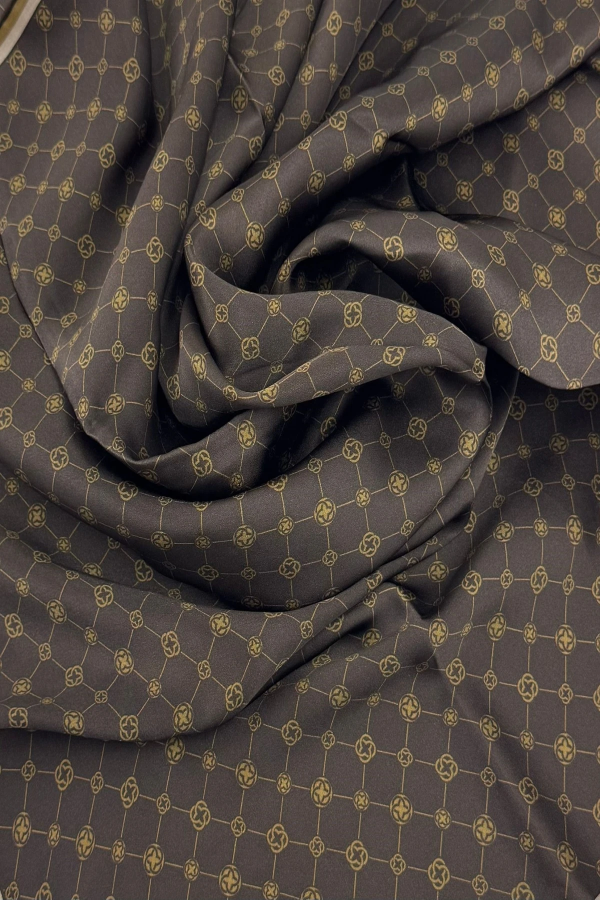 Aker Best Of Serisi Twill İpek Eşarp 8981713-911 - 933-Acı Kahve Gold