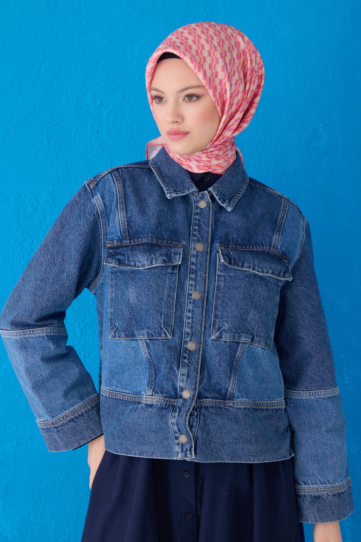 Belli Twill İpek Eşarp 4124D - PUDRA