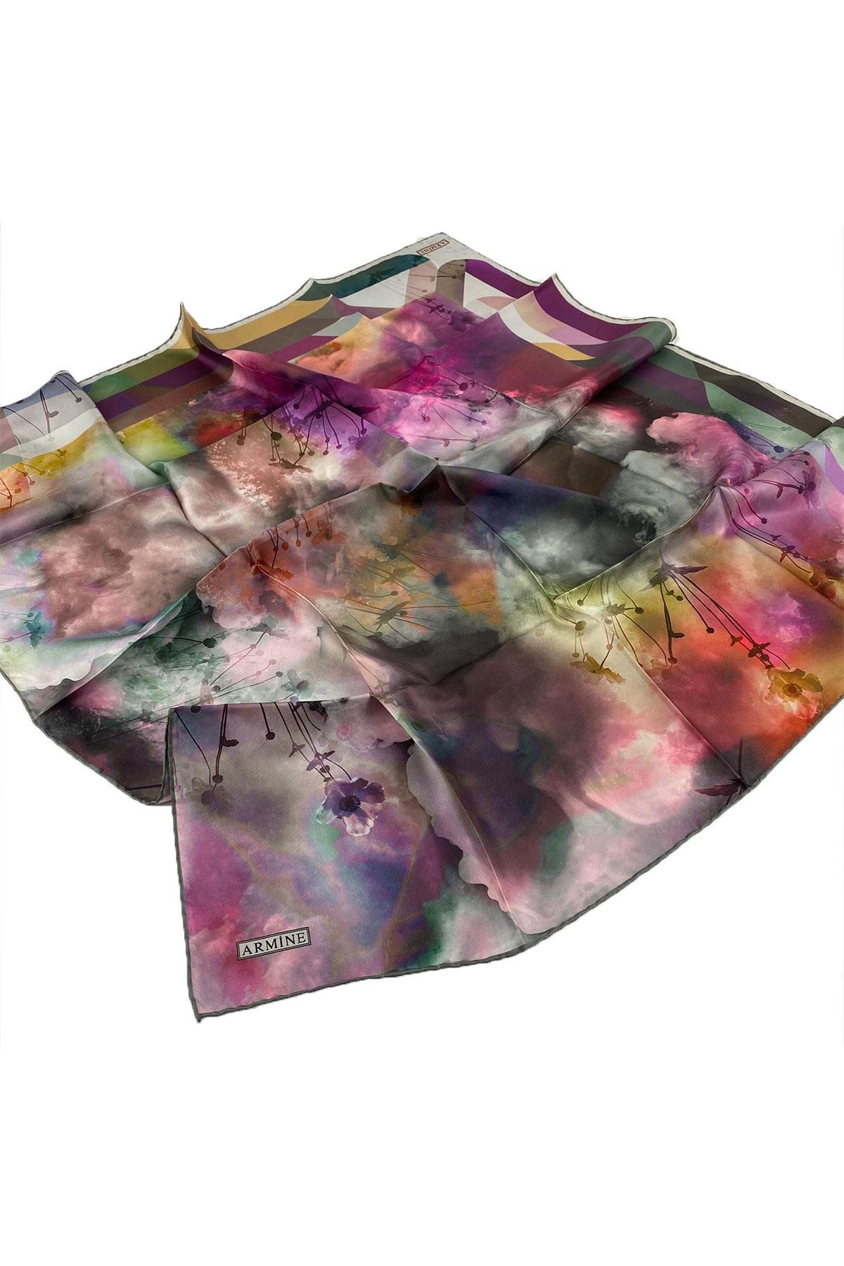 Armine Nostalji Serisi İpek Twill Eşarp 8354D-88