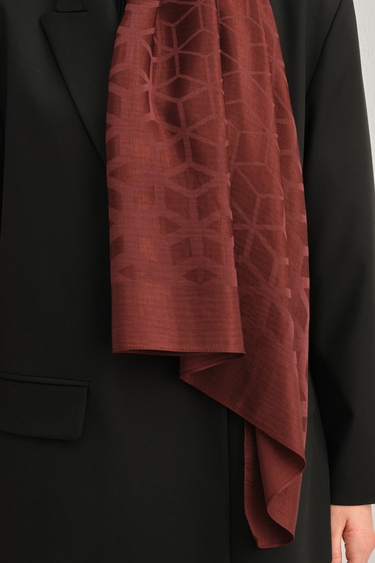 Armine Lyocell İpek Şal 1002-1 - Bordo-1110-29