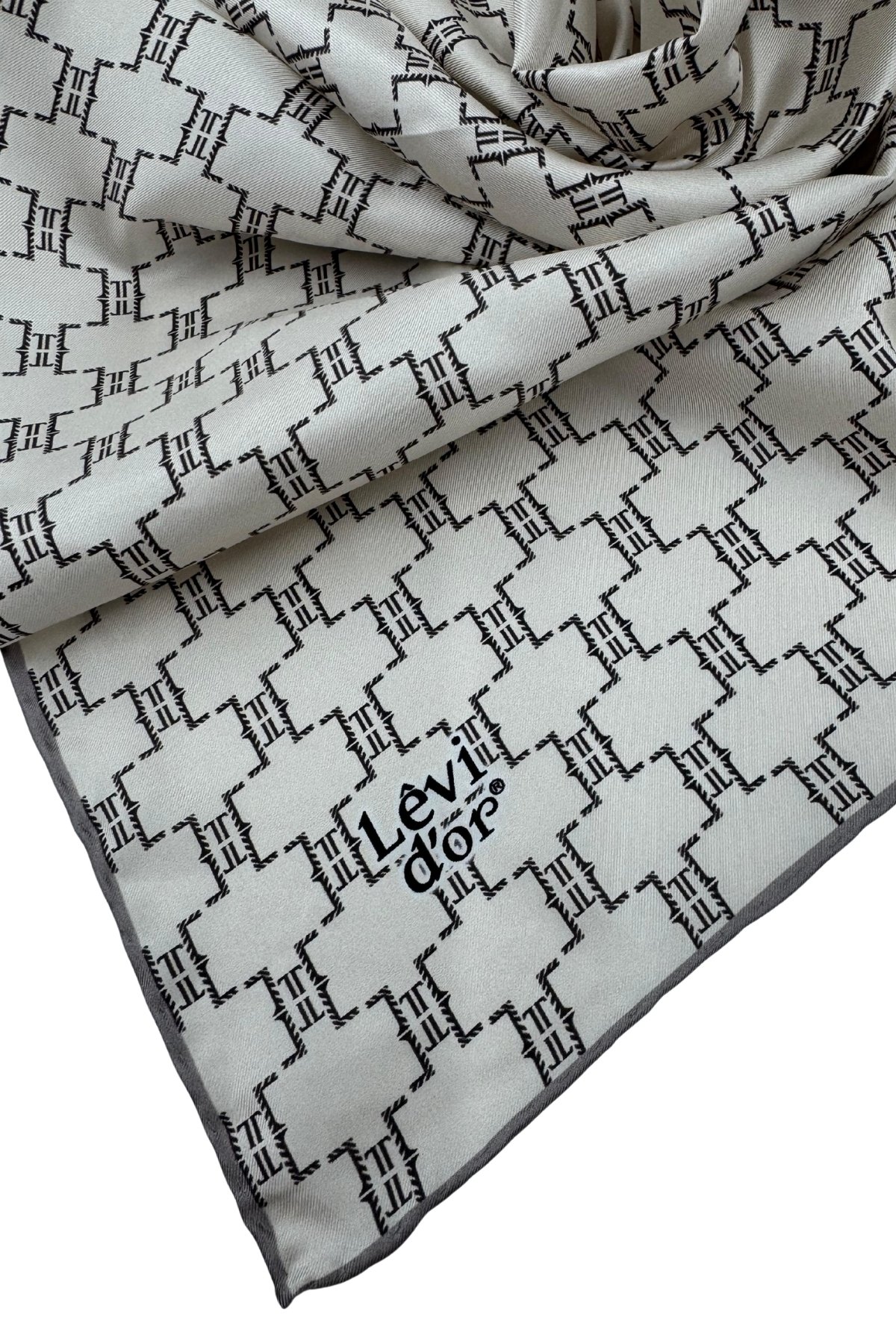 Levidor Twill İpek Eşarp LD1066-01 - Krem-09
