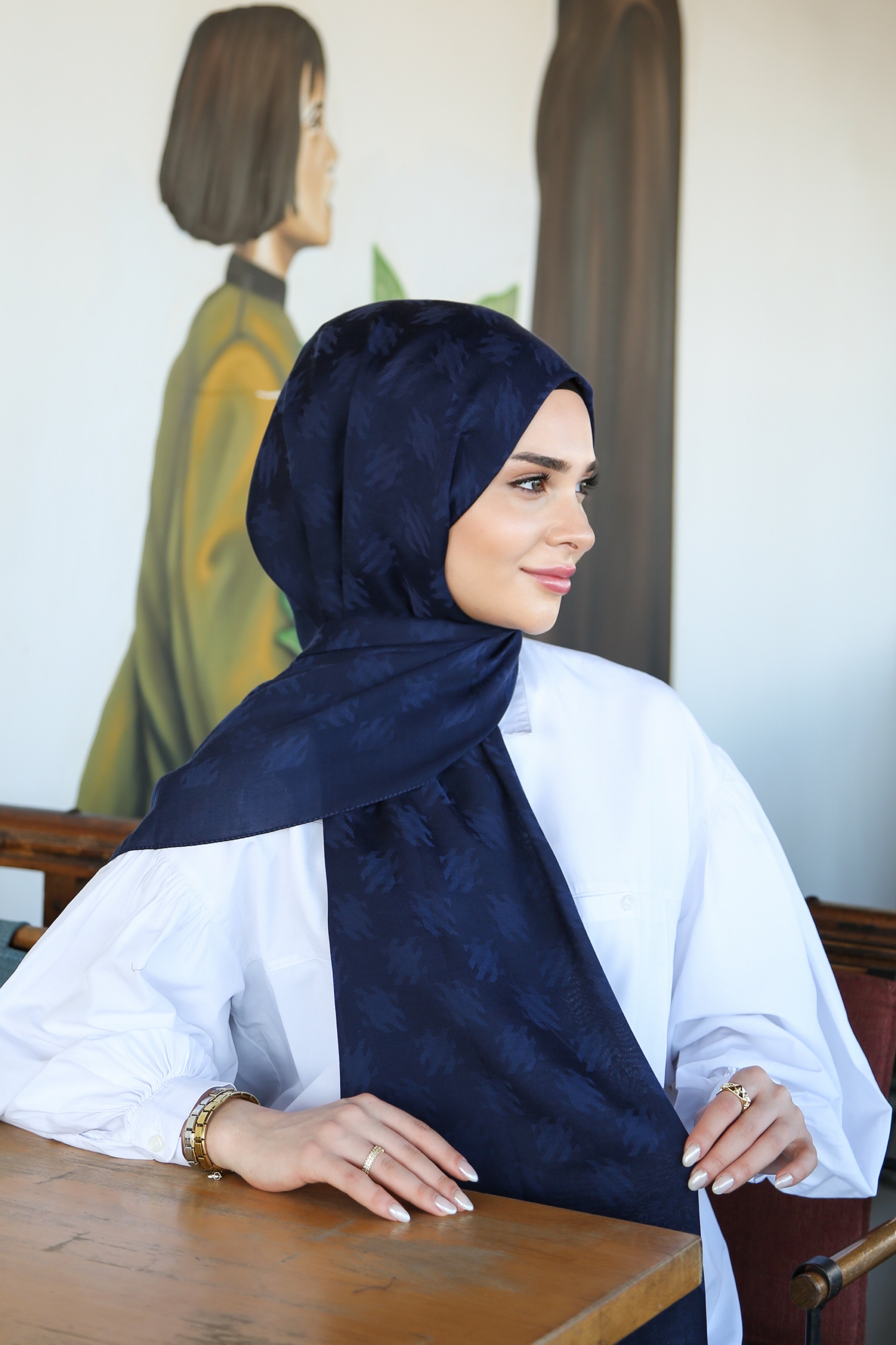 Armine Trend Lyon Şal 4 - Lacivert-242235