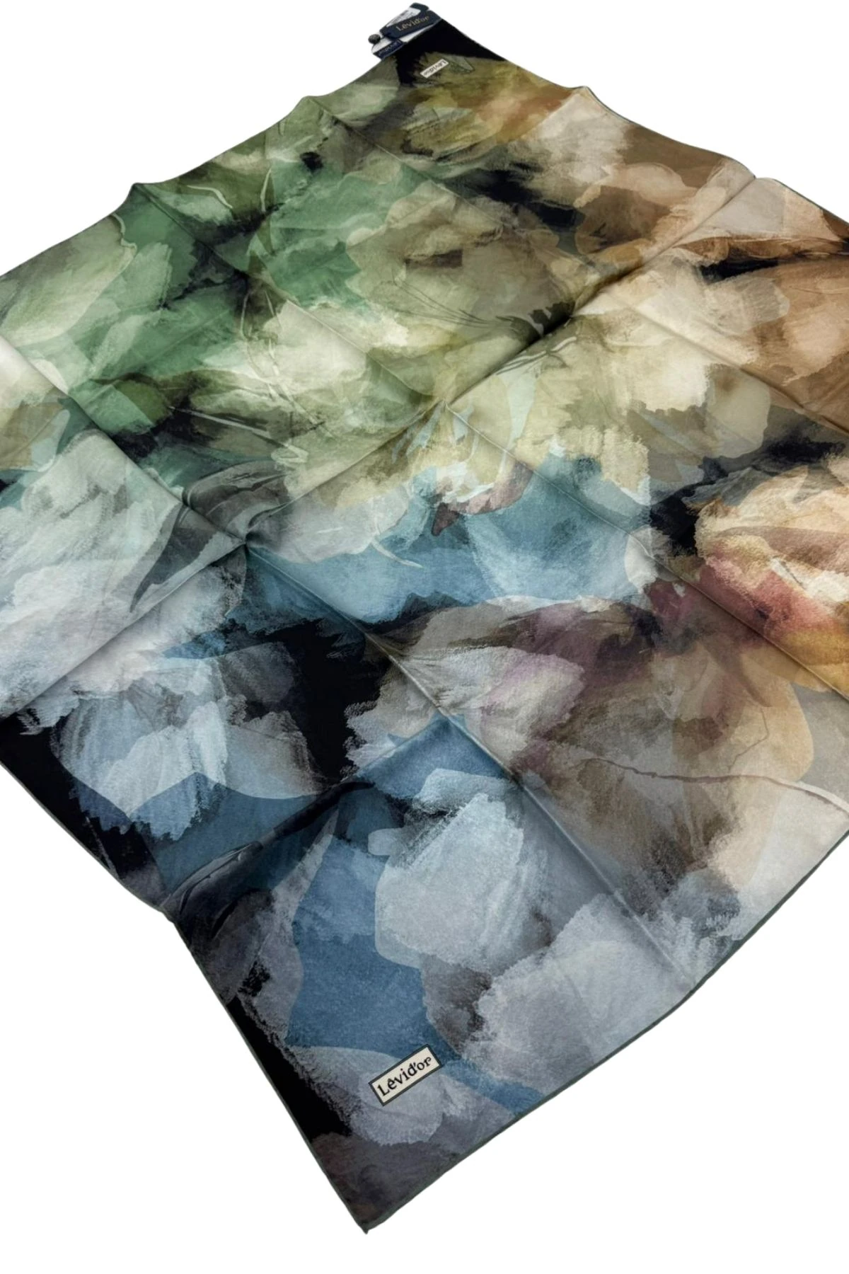 Levidor Twill İpek Eşarp LD1137 - 04-İndigo-Yeşil