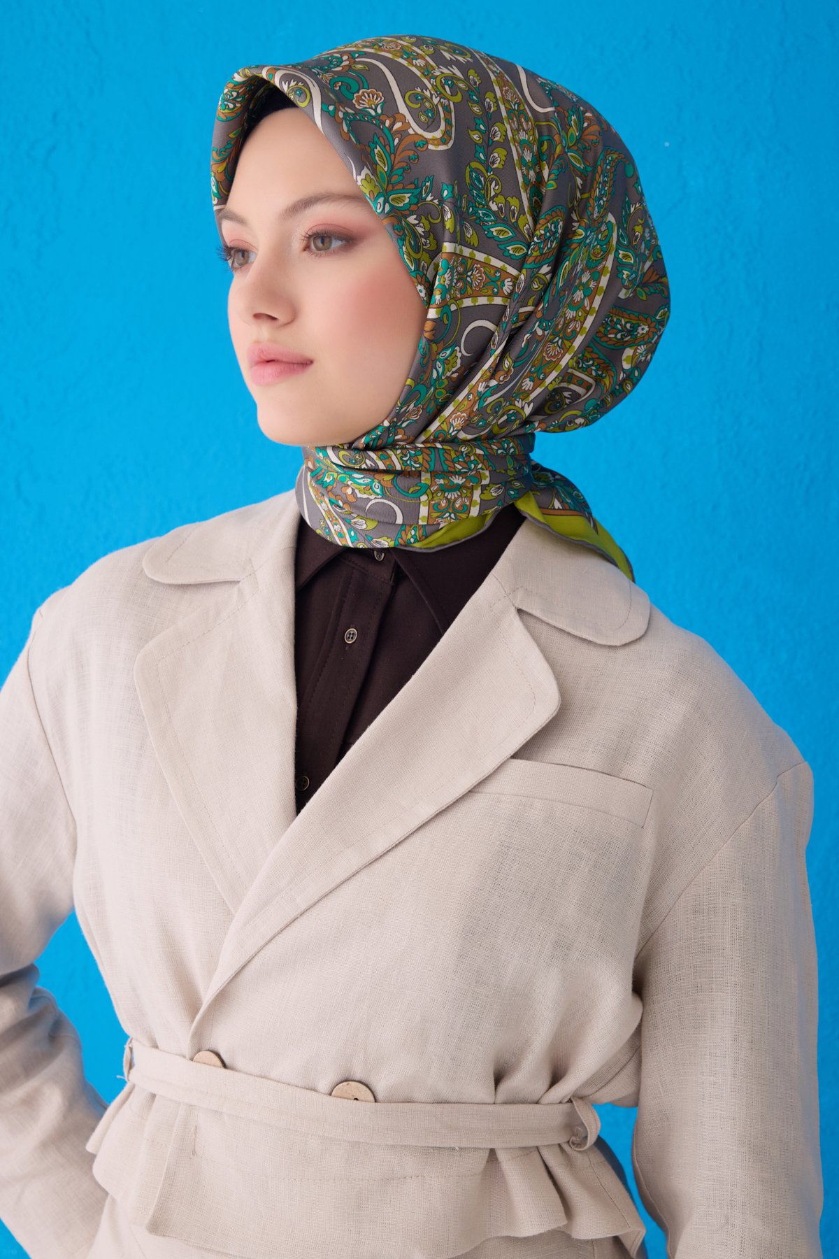 Belli Twill İpek Eşarp 4101D - Çok Renkli 1