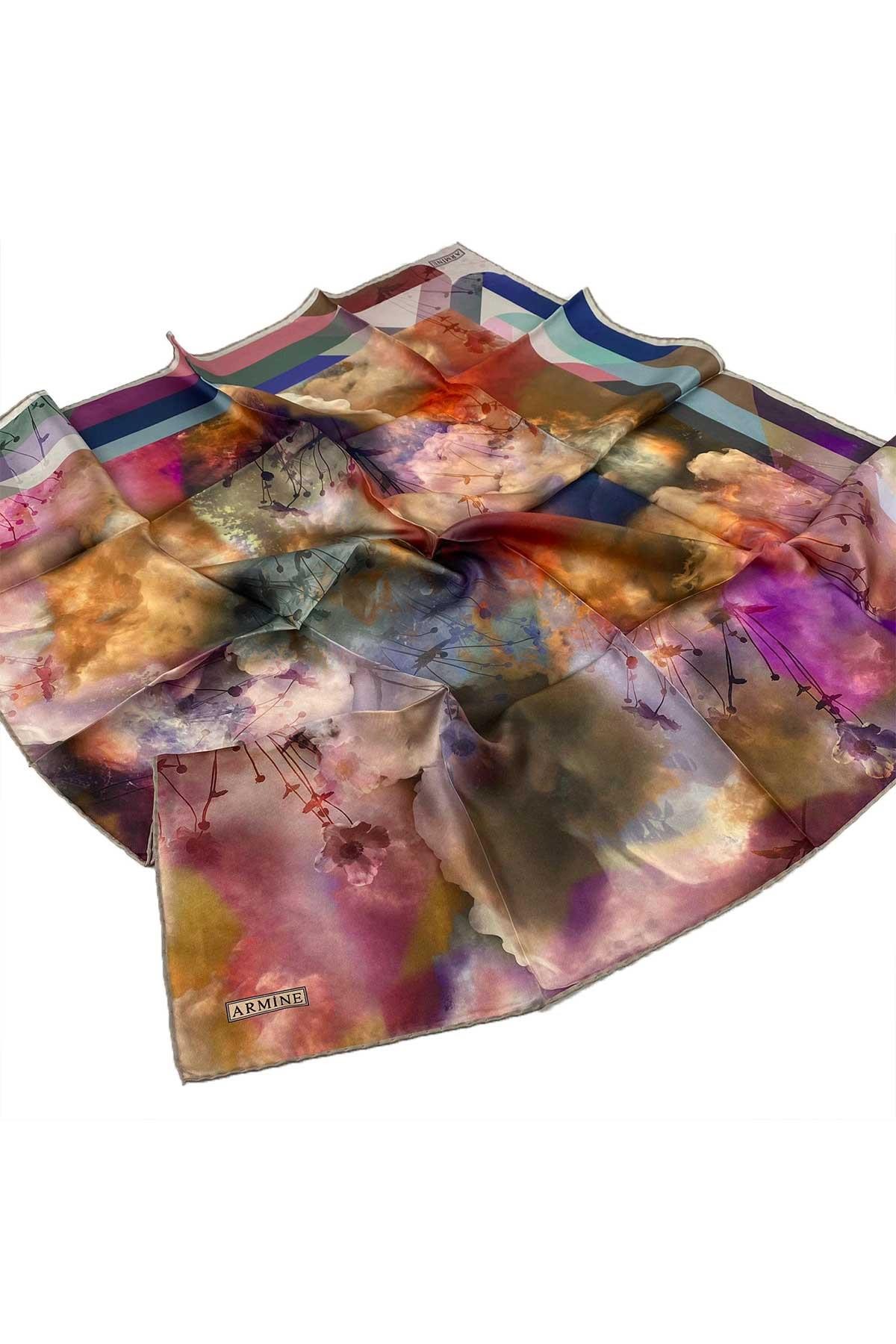 Armine Nostalji Serisi İpek Twill Eşarp 8354D-06