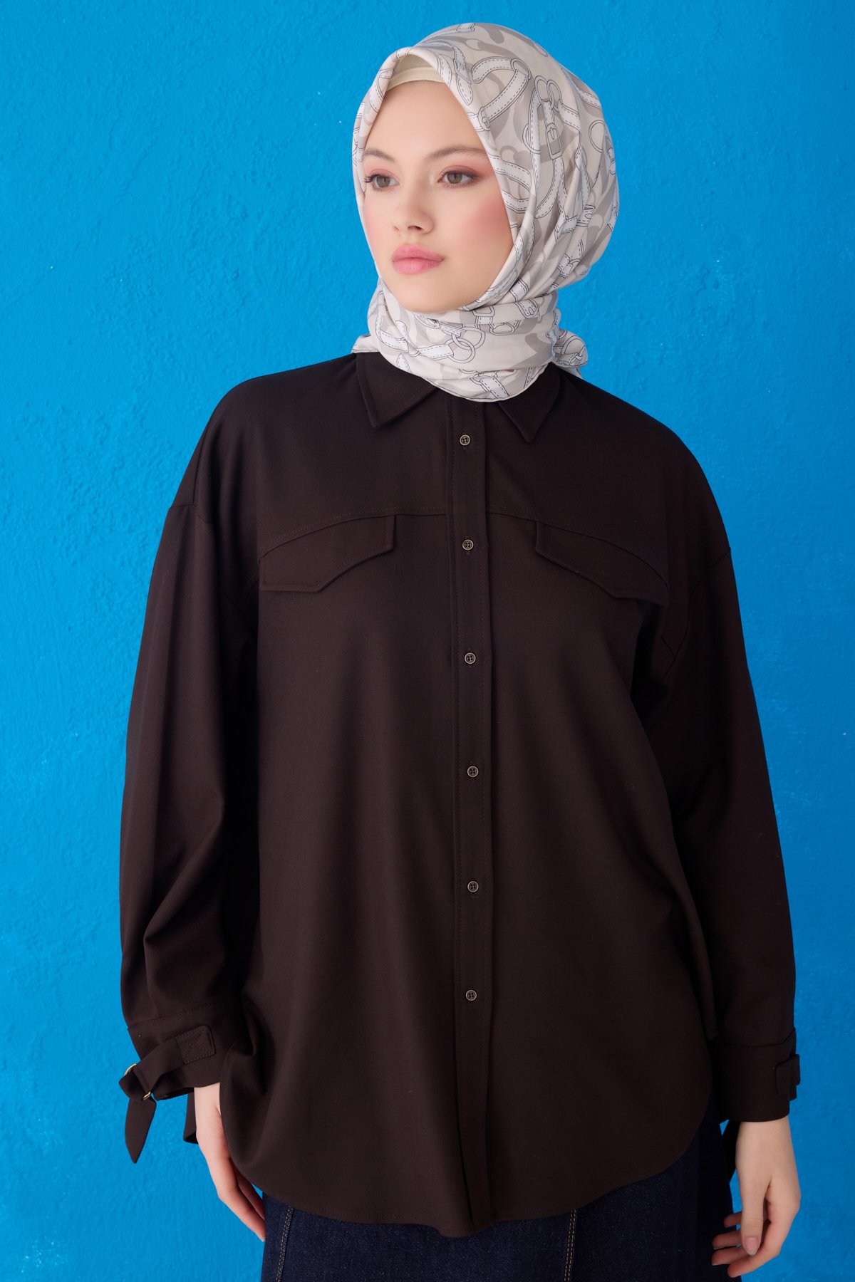 Belli Twill İpek Eşarp 4125D - KREM
