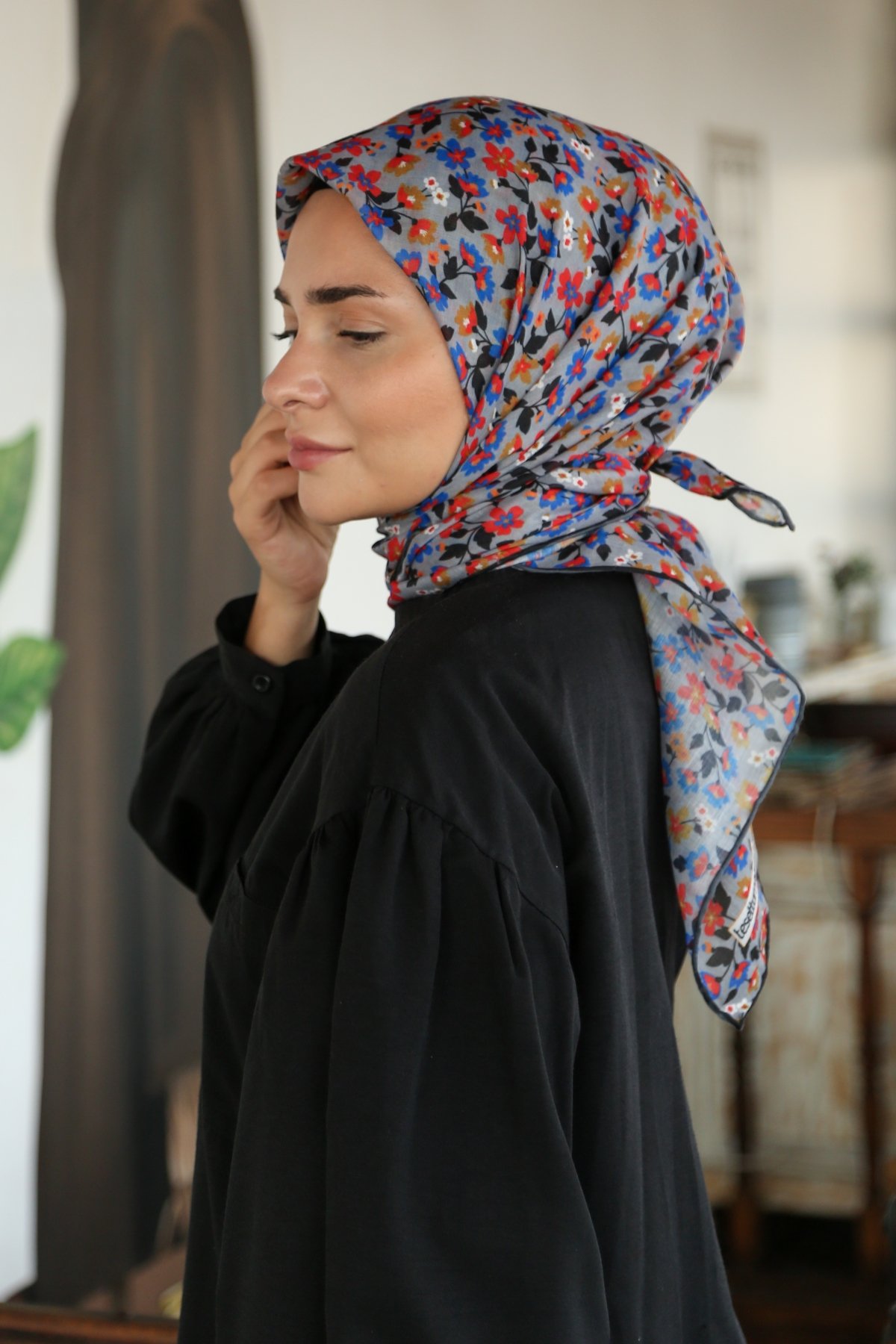 Tesettürnağme Soft Pamuk Eşarp TN2008 - Saks-Somon-Taş-06
