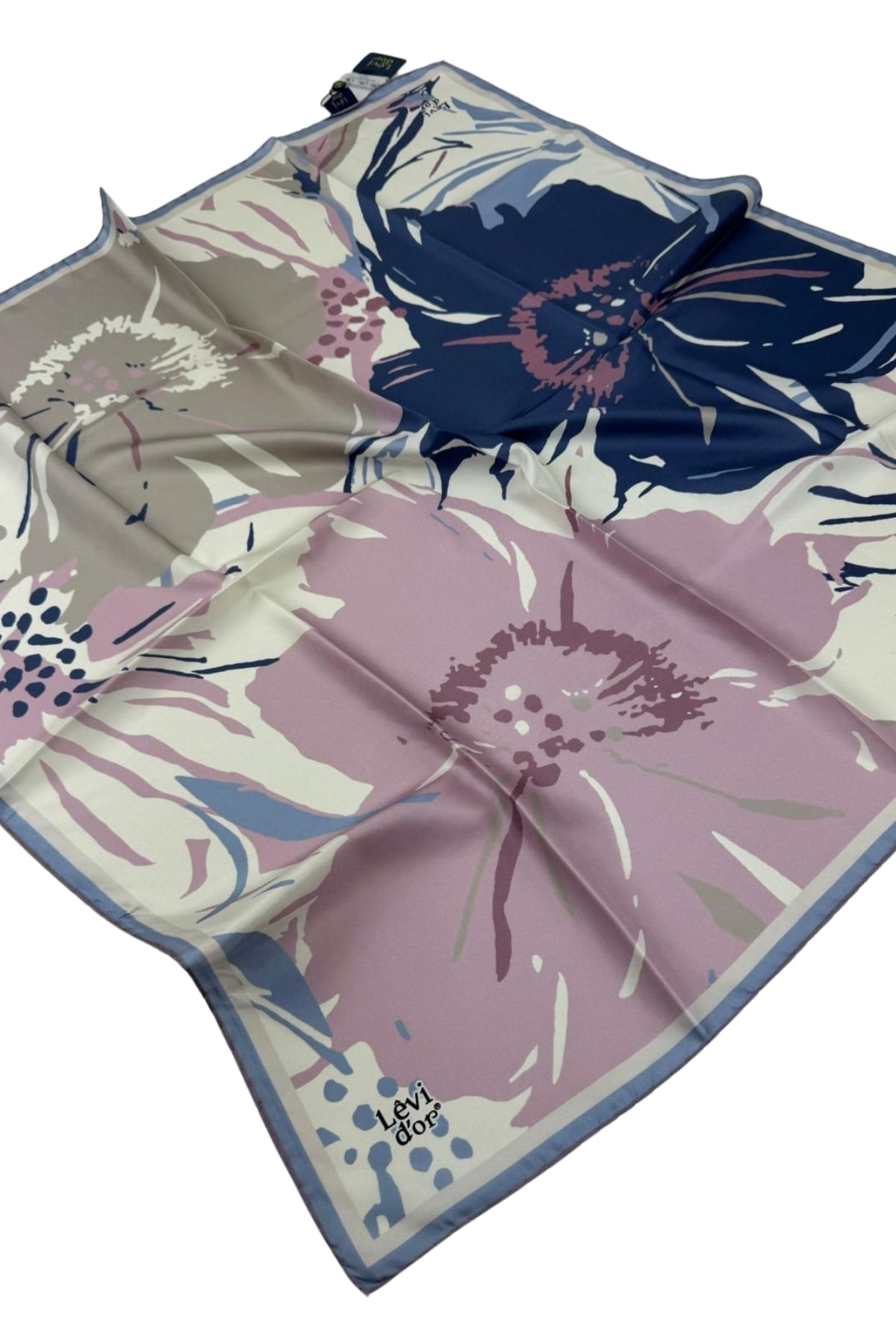 Levidor Twill İpek Eşarp LD1071-01 - 03-Pudra-İndigo