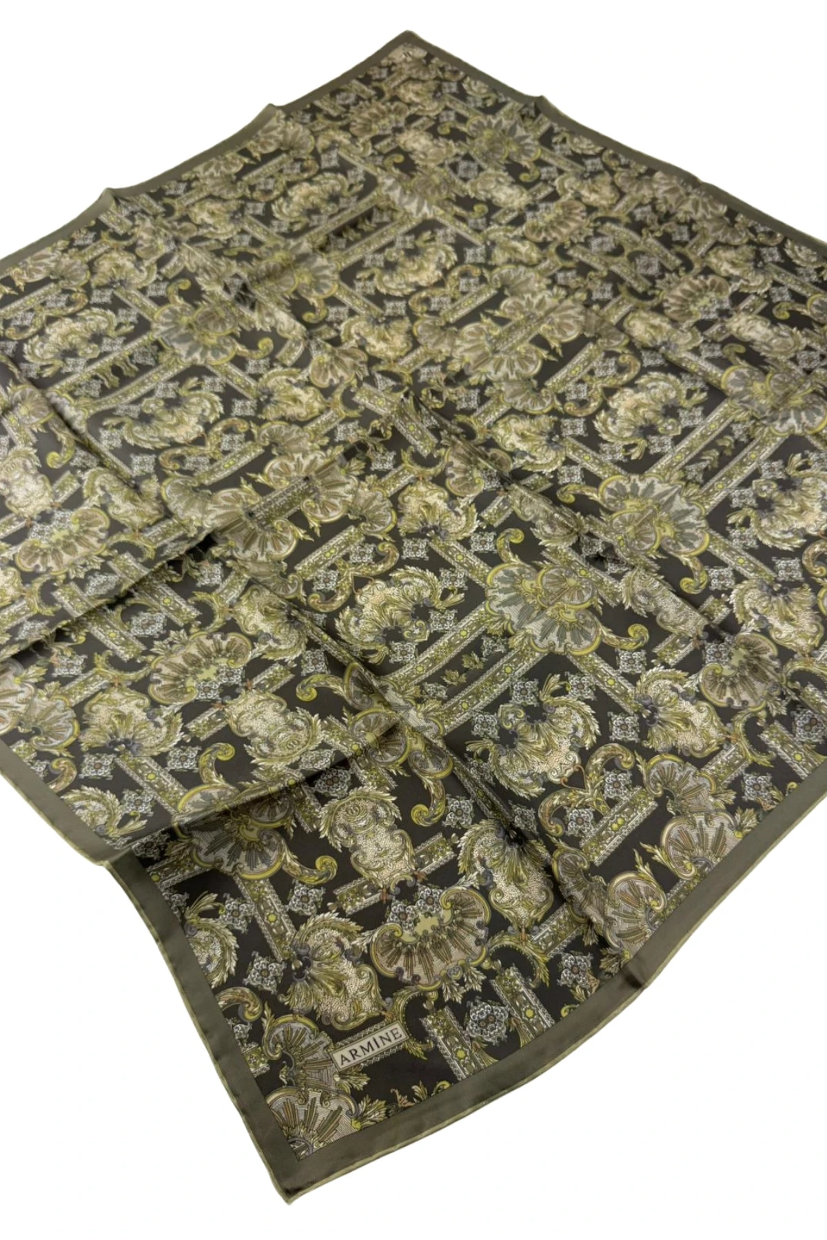 Armine Twill İpek Eşarp 9416D - 80-Yeşil