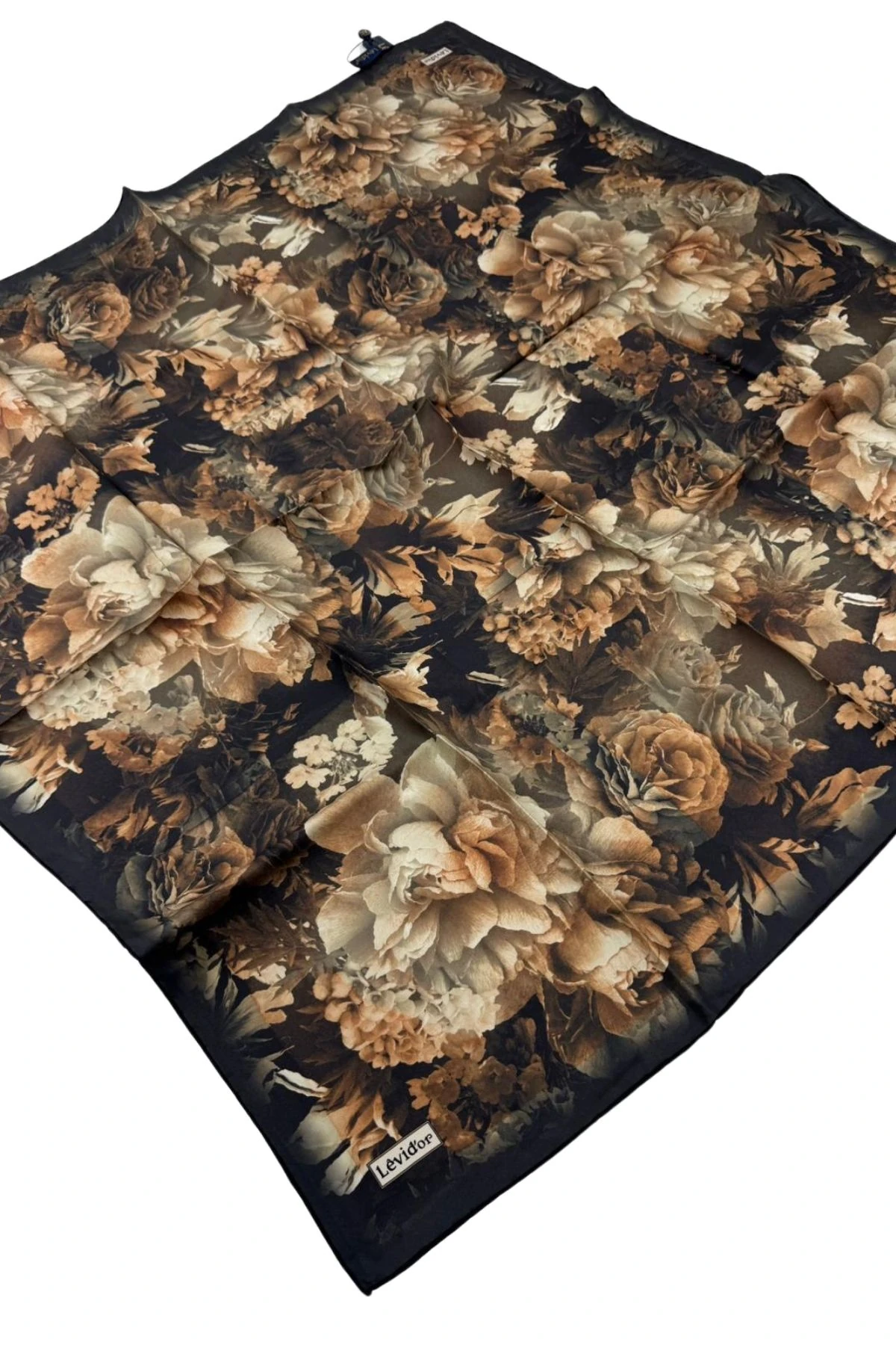 Levidor Twill İpek Eşarp LD1138 - 03-Koyu Antrasit-Taba