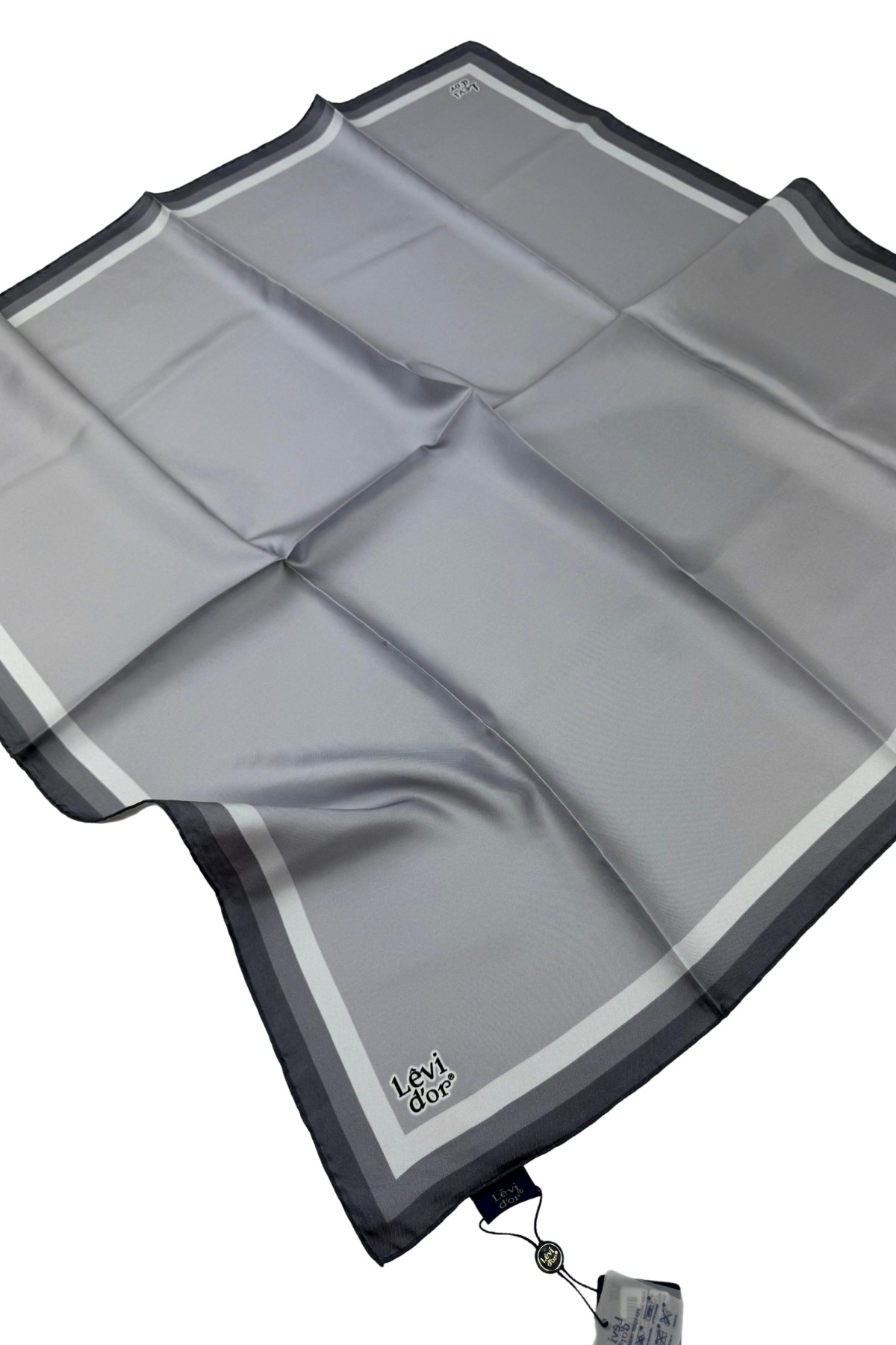 Levidor Twill İpek Eşarp LD1067-01 - Gümüş-30