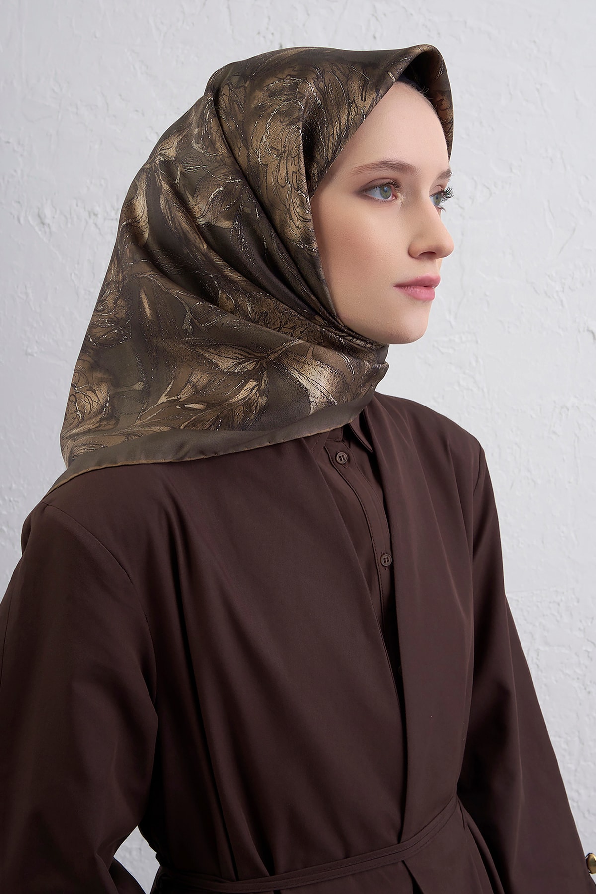 Armine Sura İpek Eşarp 9409DS - 84-Haki-Vizon