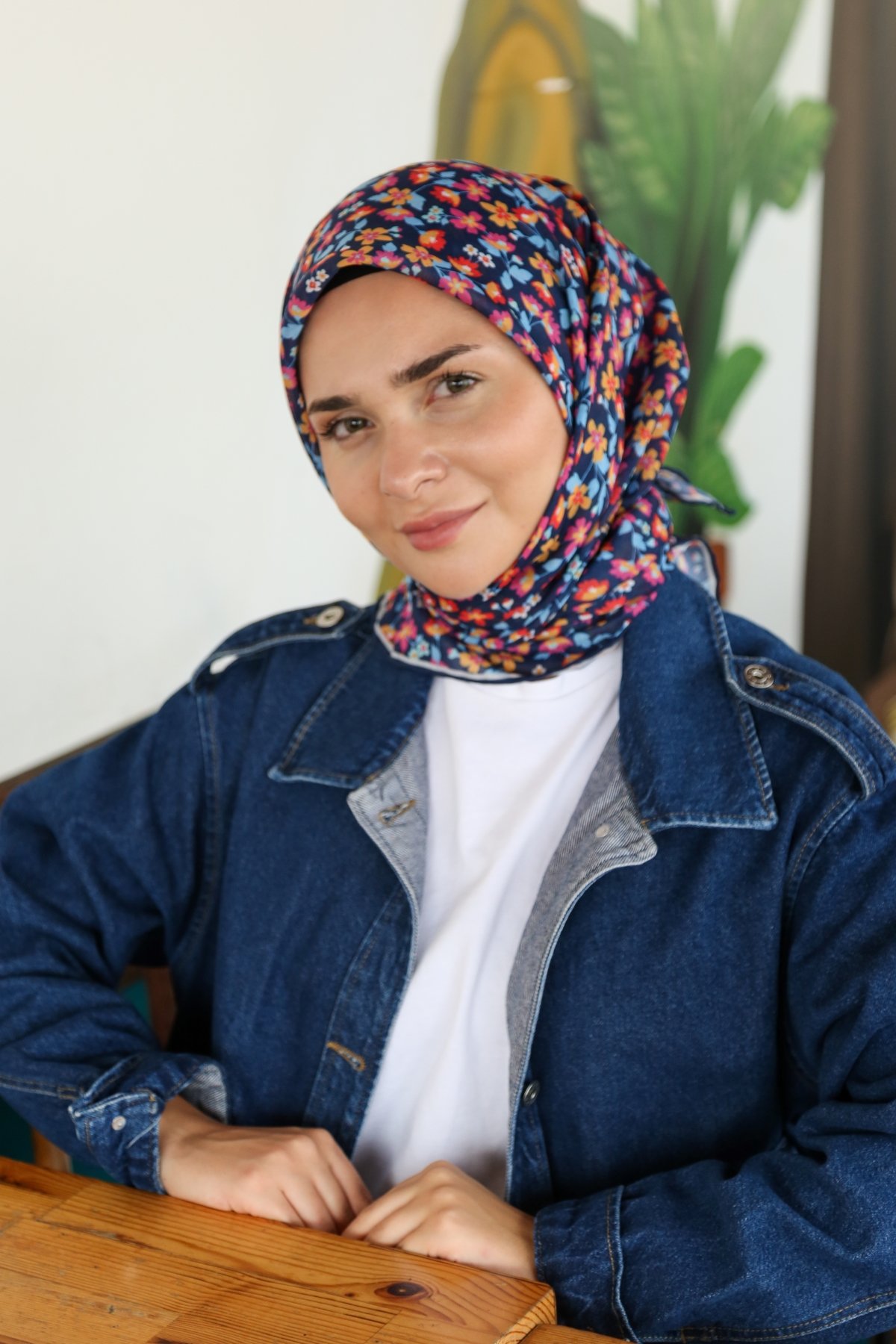 Tesettürnağme Soft Pamuk Eşarp TN2008 - Lacivert-Bebe Mavisi-Sarı-12