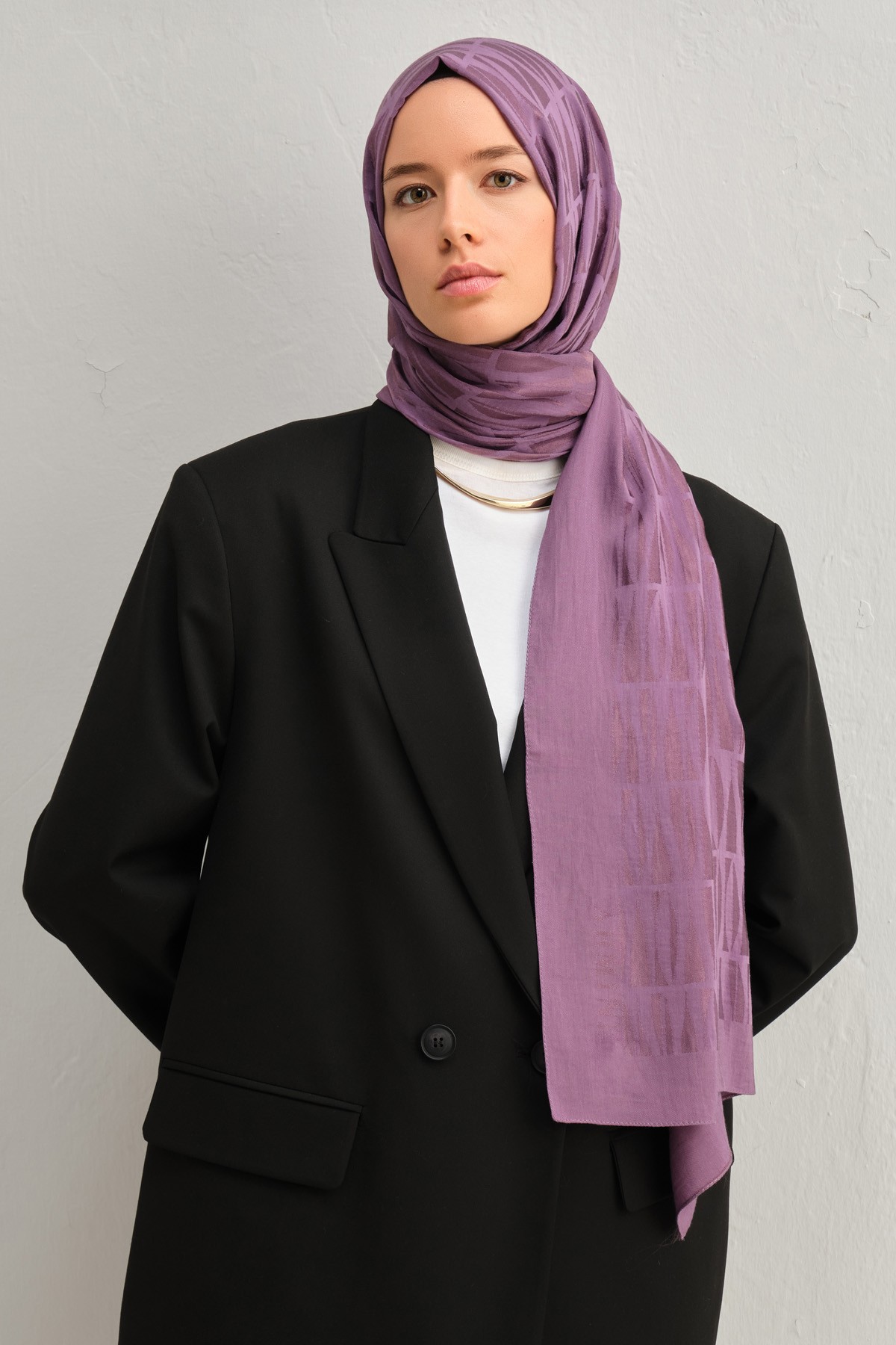 Armine Lyocell İpek Şal 1002-3 - Koyu Lila-1113-28
