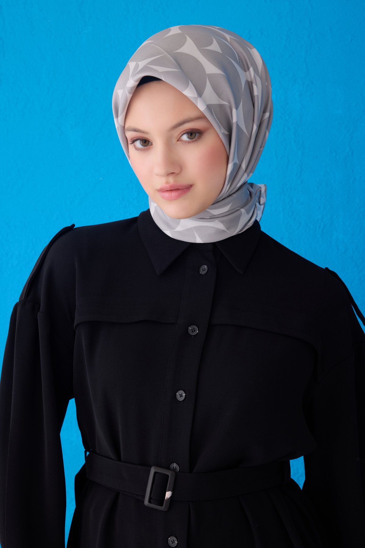 Belli Twill İpek Eşarp 4117D - Füme-Gri-82