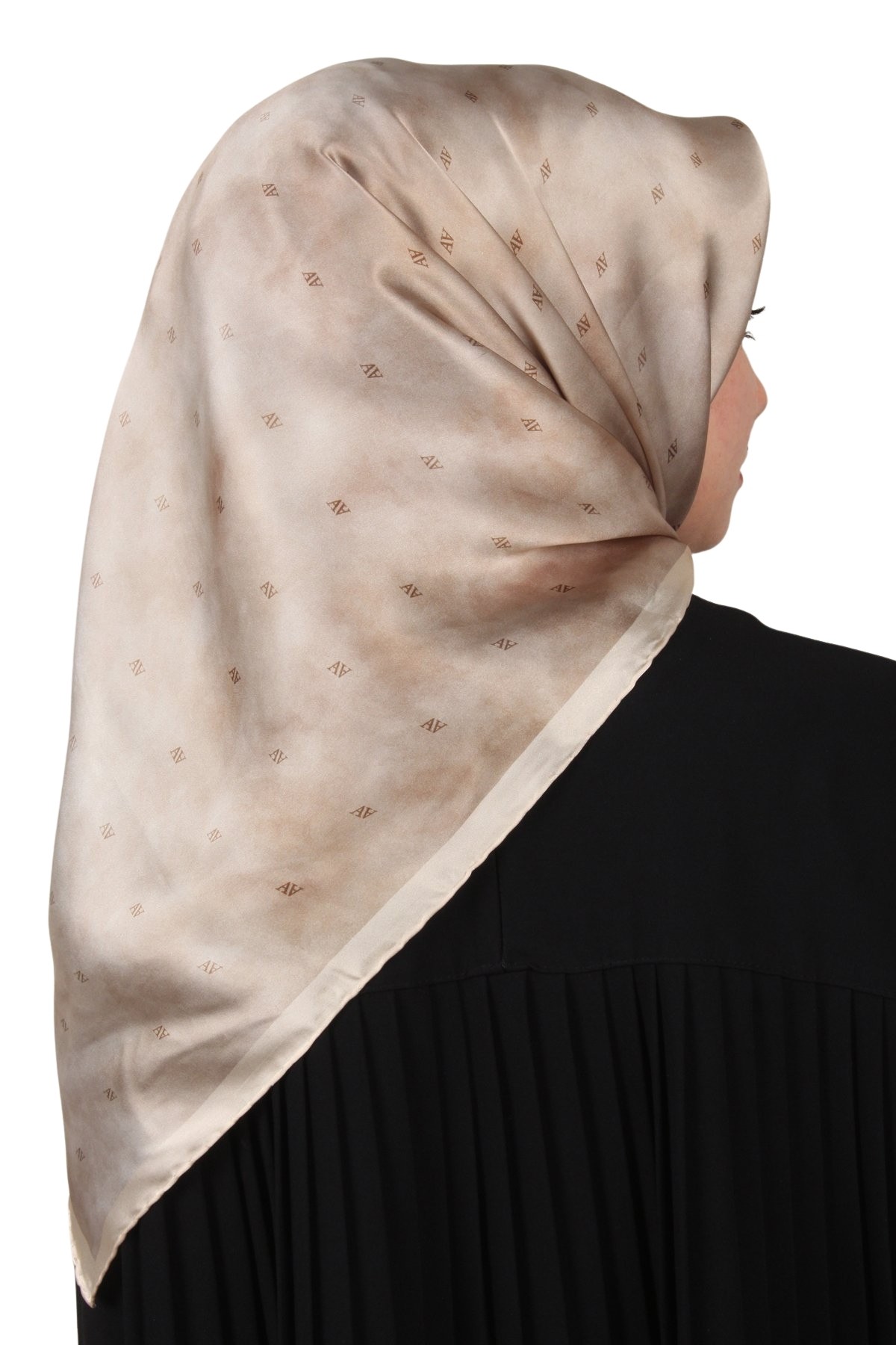 Armine Nostalji Serisi Twill İpek Eşarp 8933D-34 - Bej-10