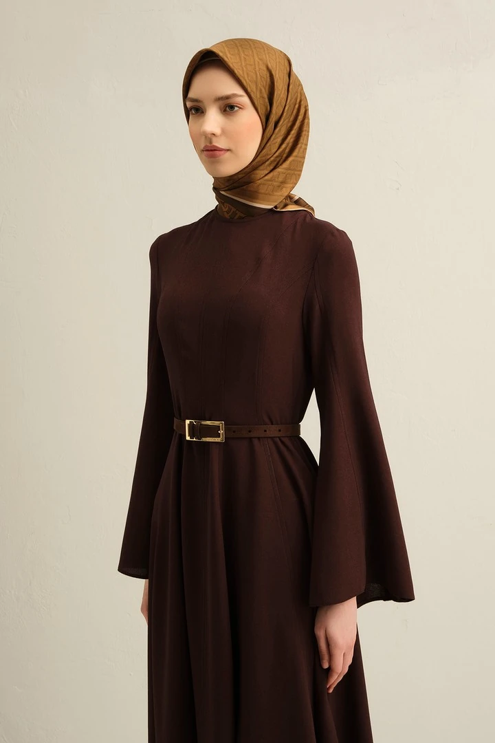 Armine Nostalji Serisi Twill İpek Eşarp 9301D - Hardal - Yağ Yeşili