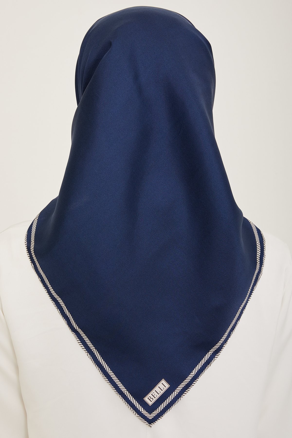 Belli Twill İpek Eşarp 4009D - Lacivert-12