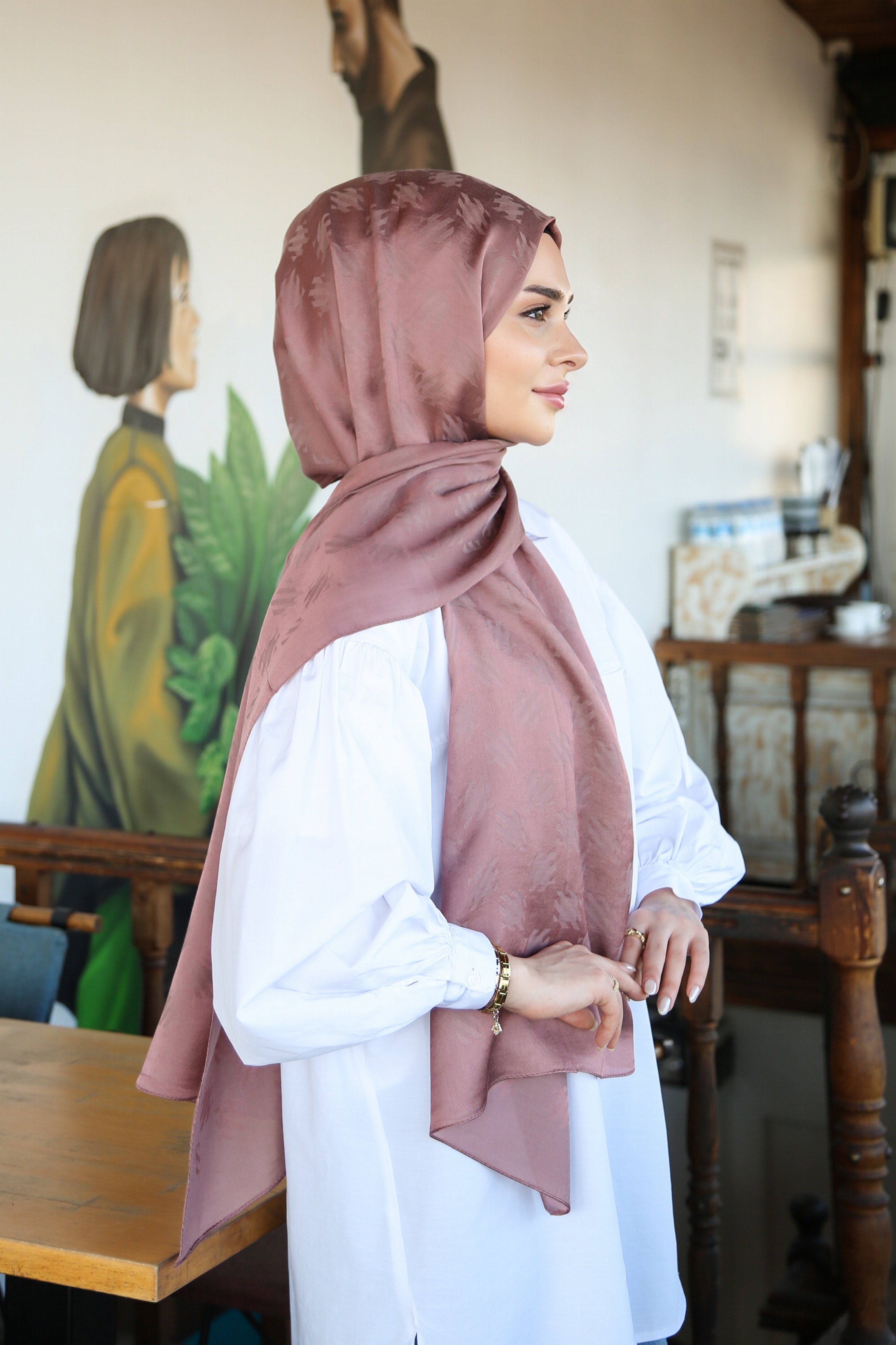 Armine Trend Lyon Şal 4 - Koyu Pudra-247310