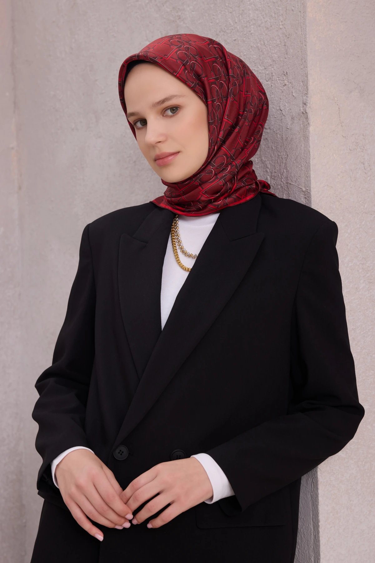 Belli Twill İpek Eşarp 4214D - 31-Kırmızı