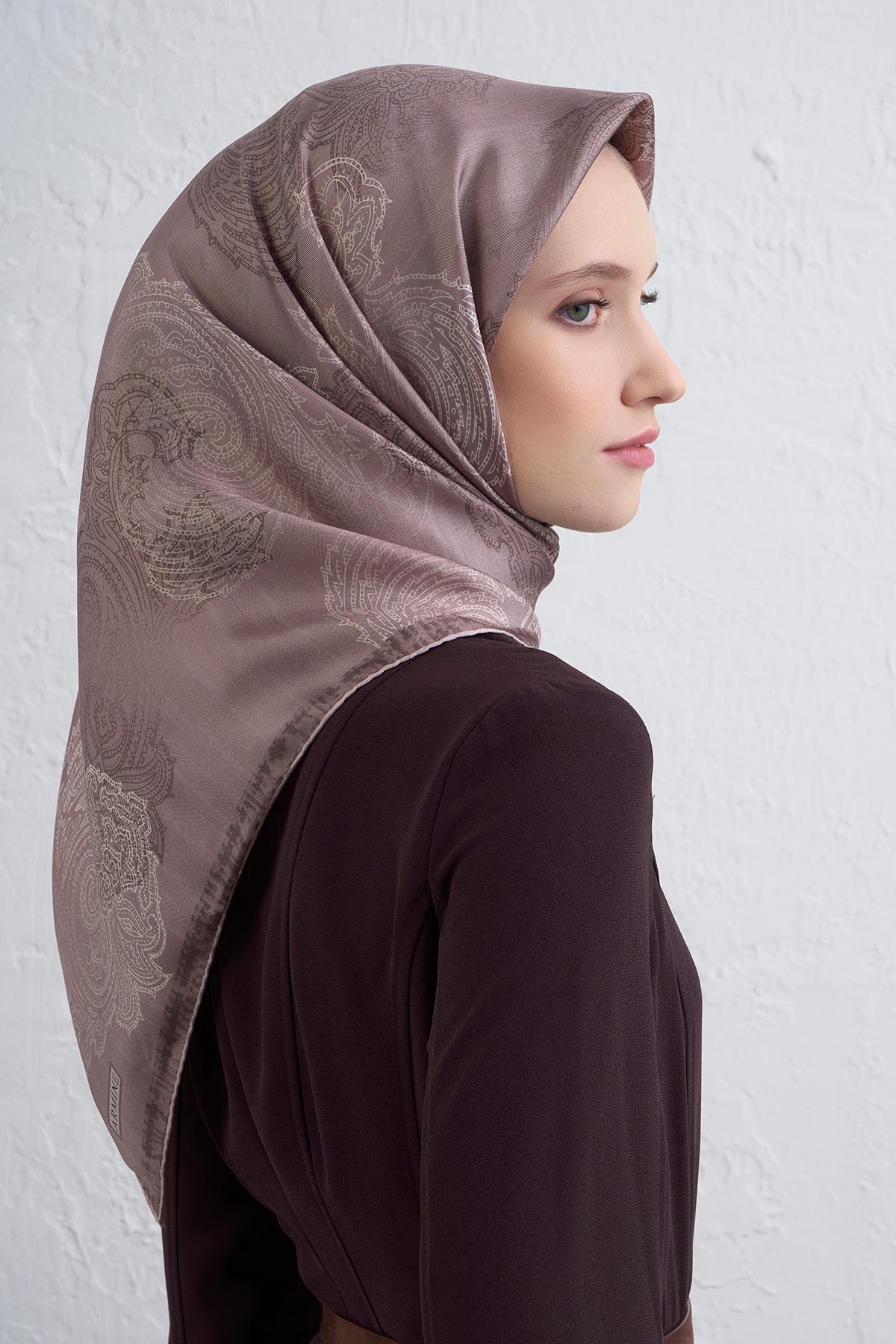 Armine Sura İpek Eşarp 9428DS - 37-Vizon