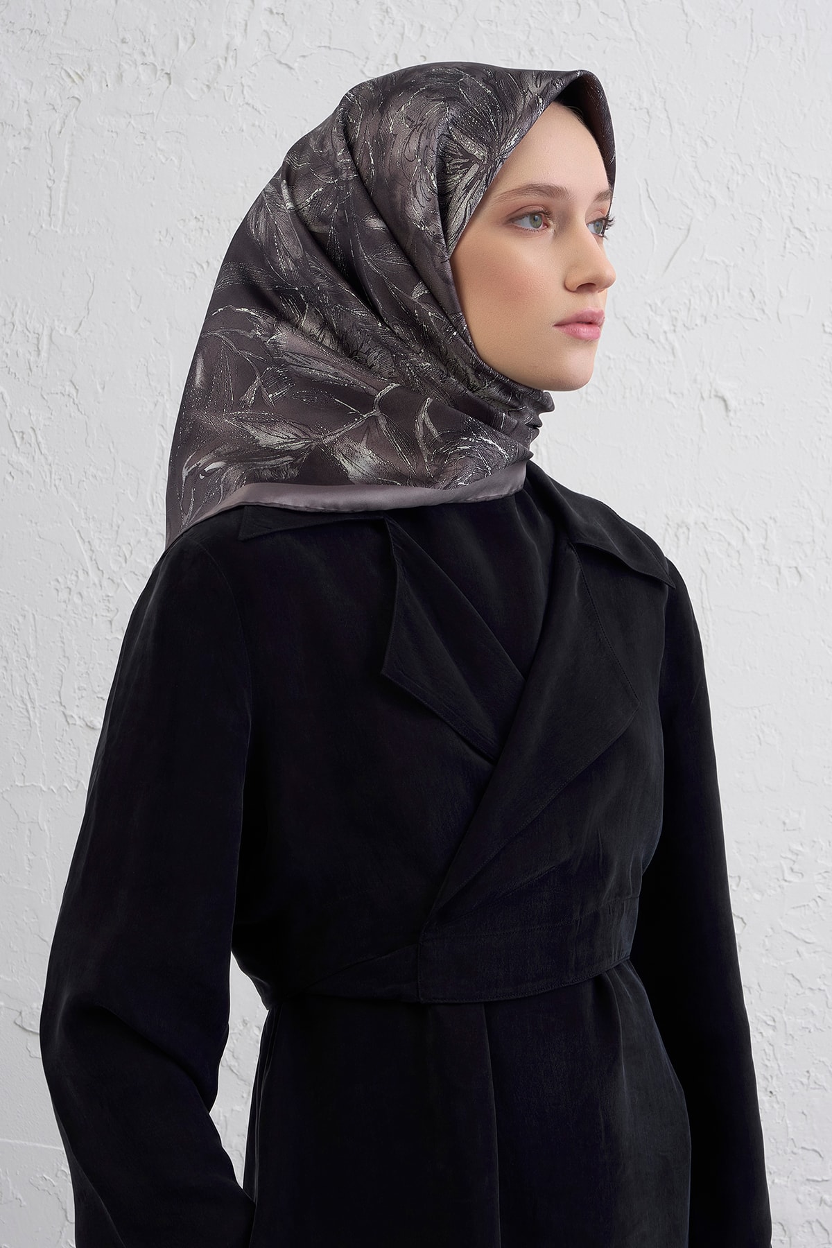 Armine Sura İpek Eşarp 9409DS - 07-Antrasit-Gri