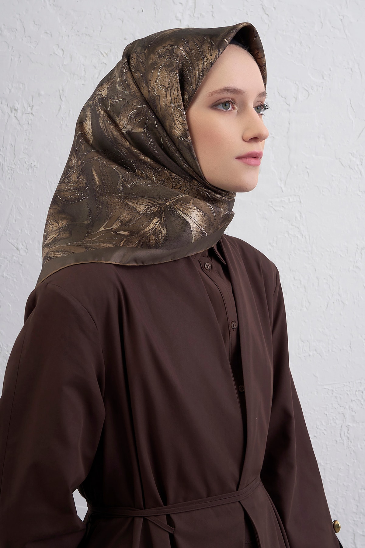 Armine Sura İpek Eşarp 9409DS - 84-Haki-Vizon