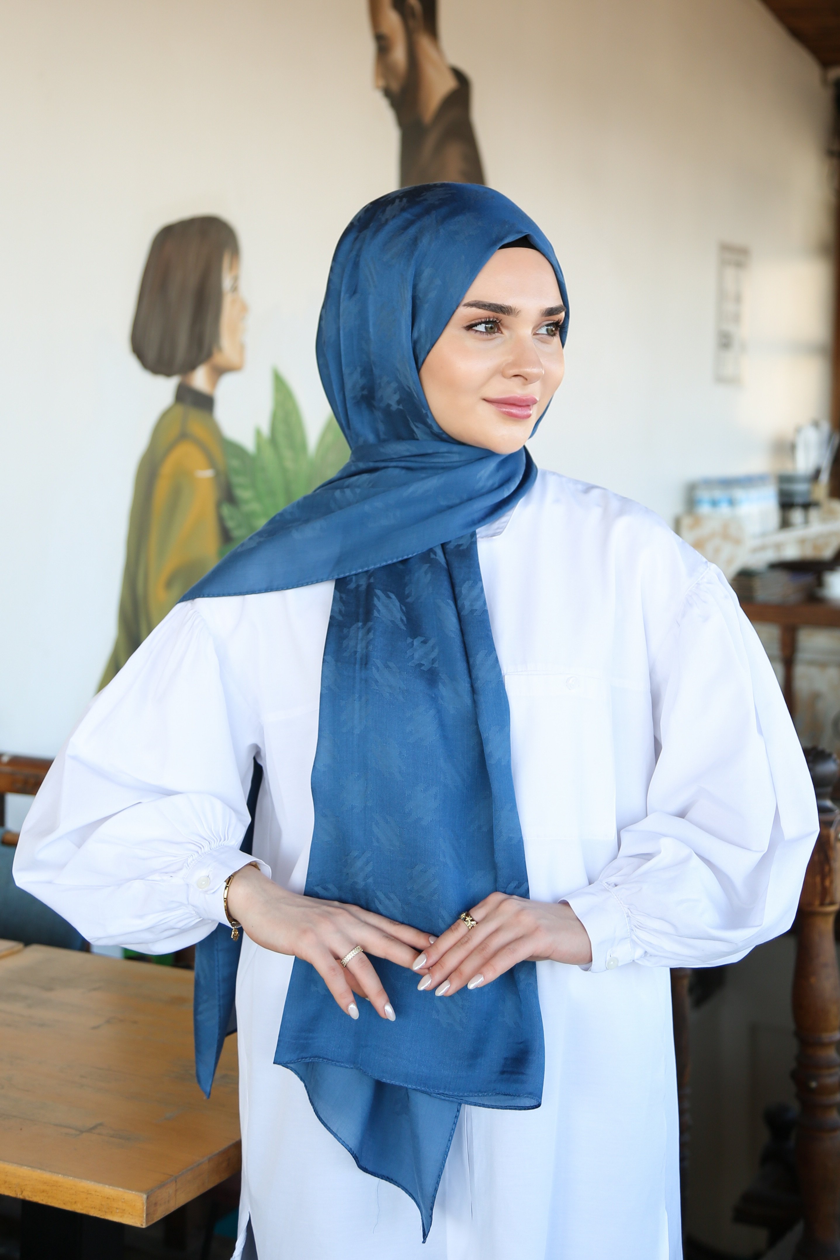 Armine Trend Lyon Şal 4 - İndigo-246973