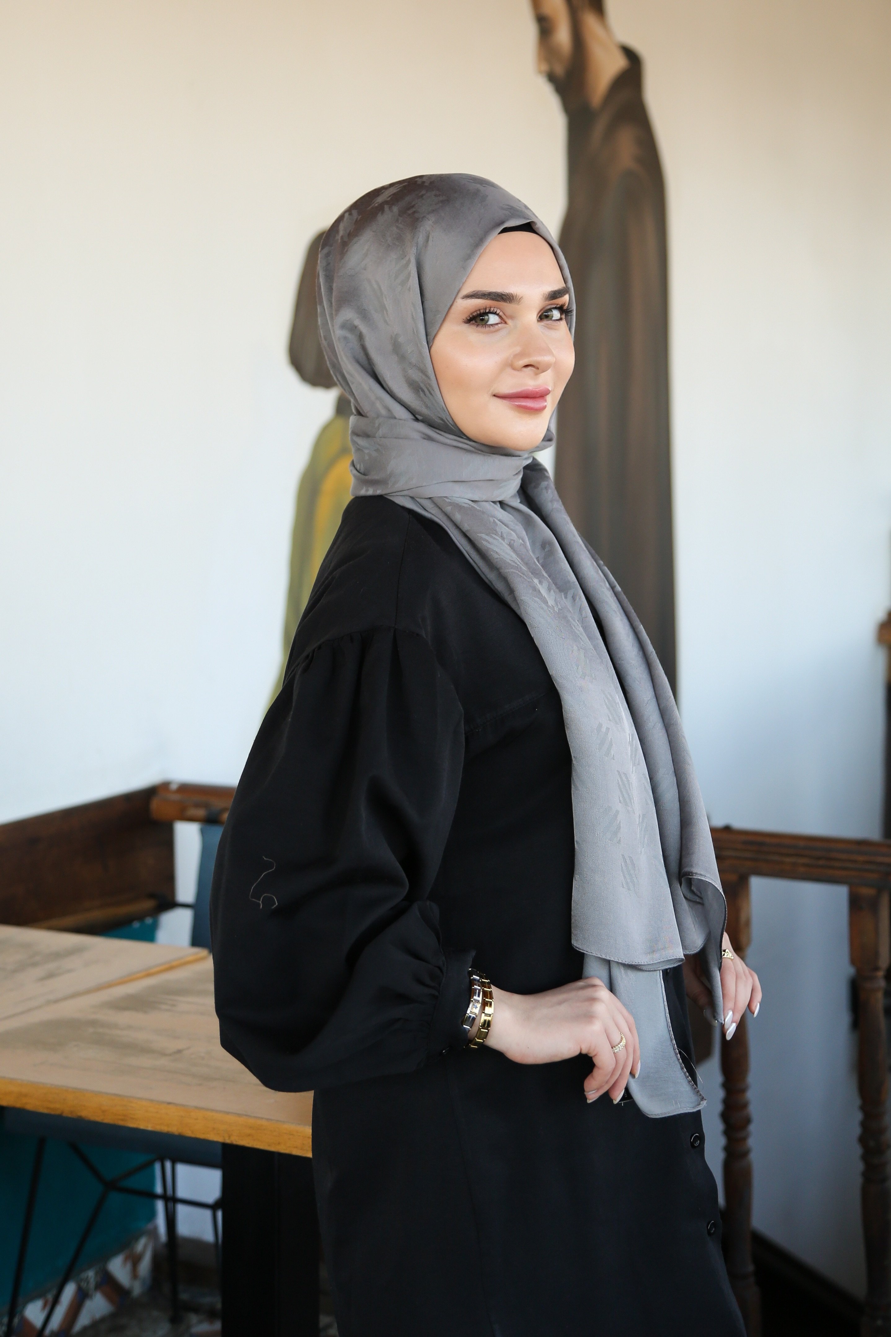 Armine Trend Lyon Şal 4 - Koyu Gri-245361