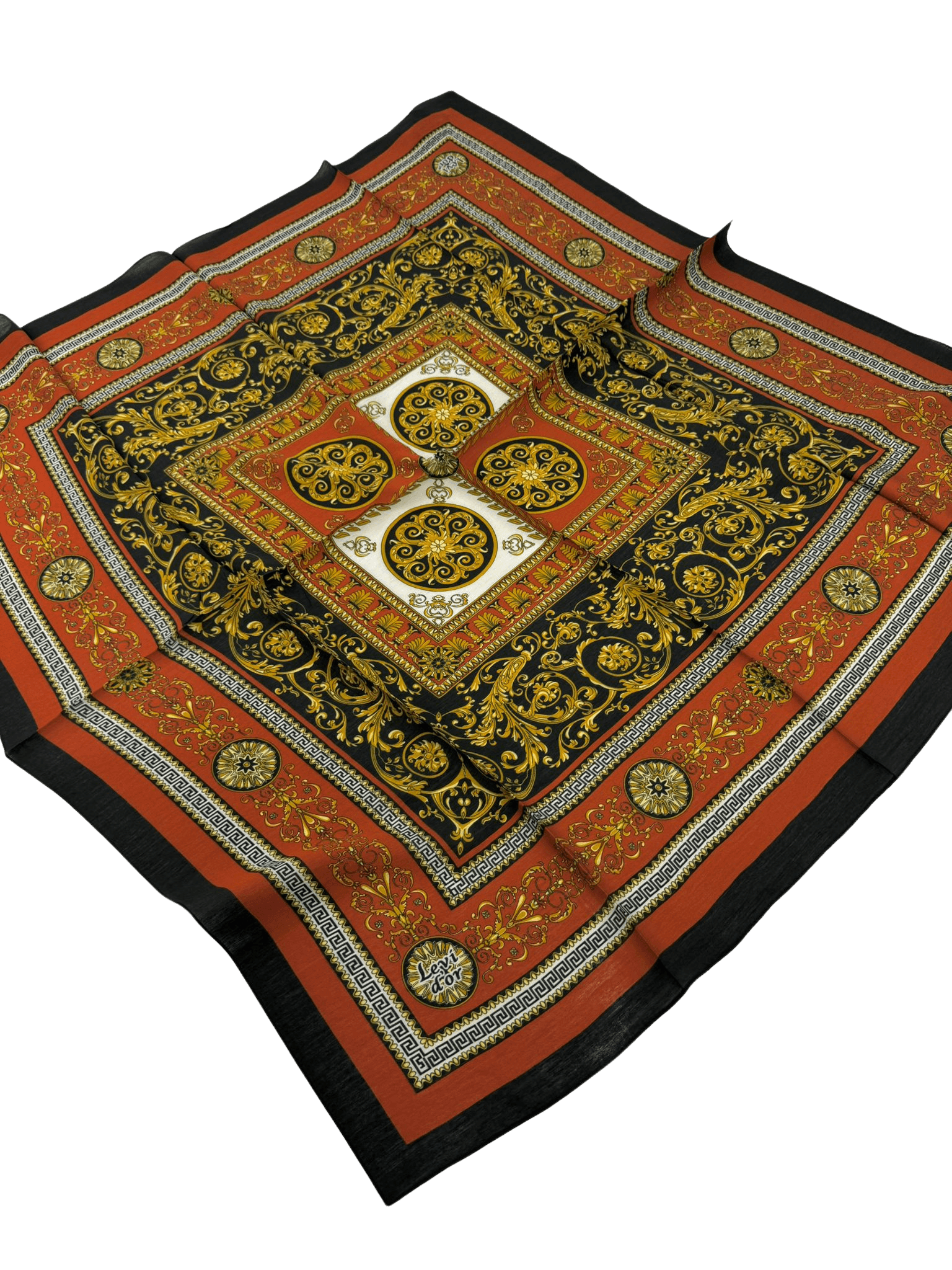 Levidor Organic Modal Eşarp LD1944 - Turuncu - Siyah - 02