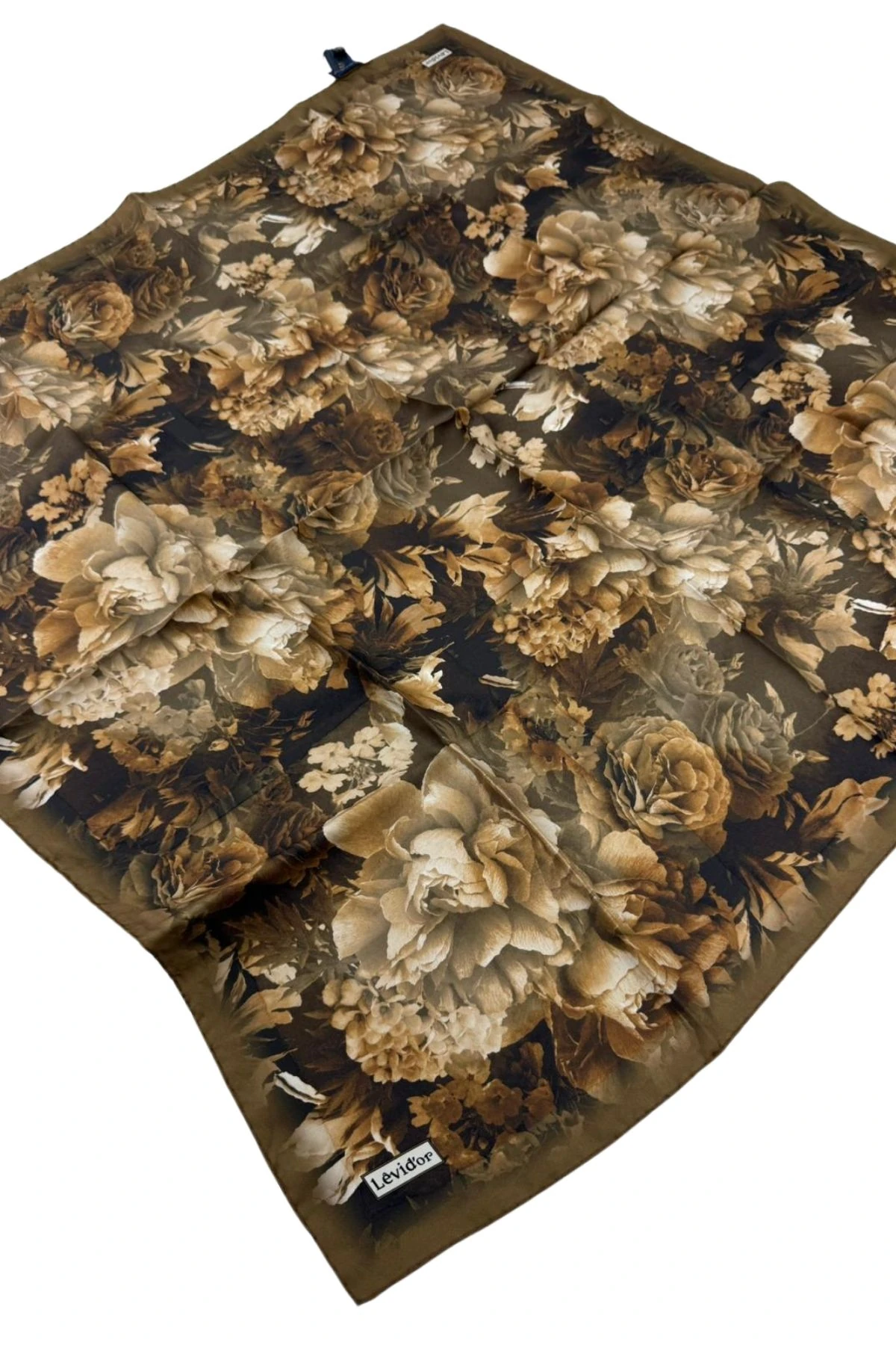 Levidor Twill İpek Eşarp LD1138 - 04-Taba-Yeşil