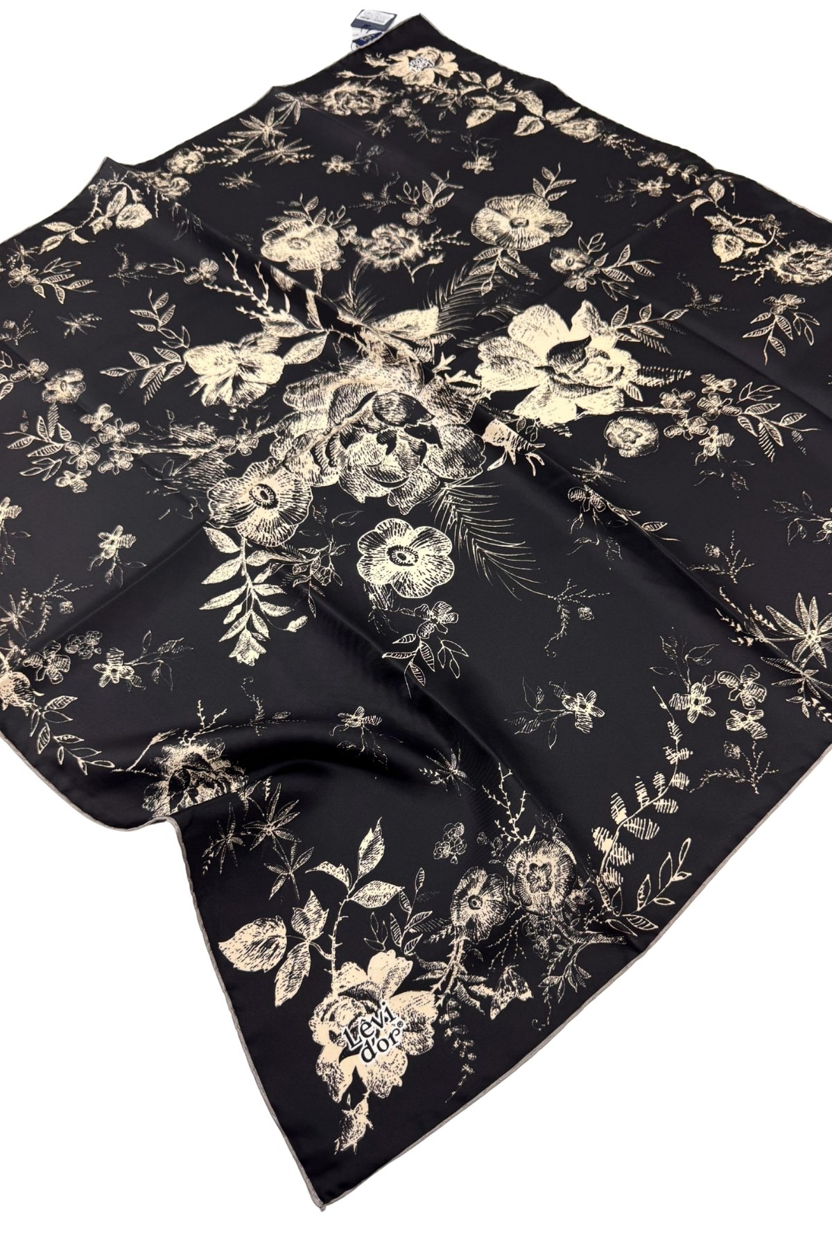 Levidor Twill İpek Eşarp LD1065-01 - Siyah-Nohut Beji-07