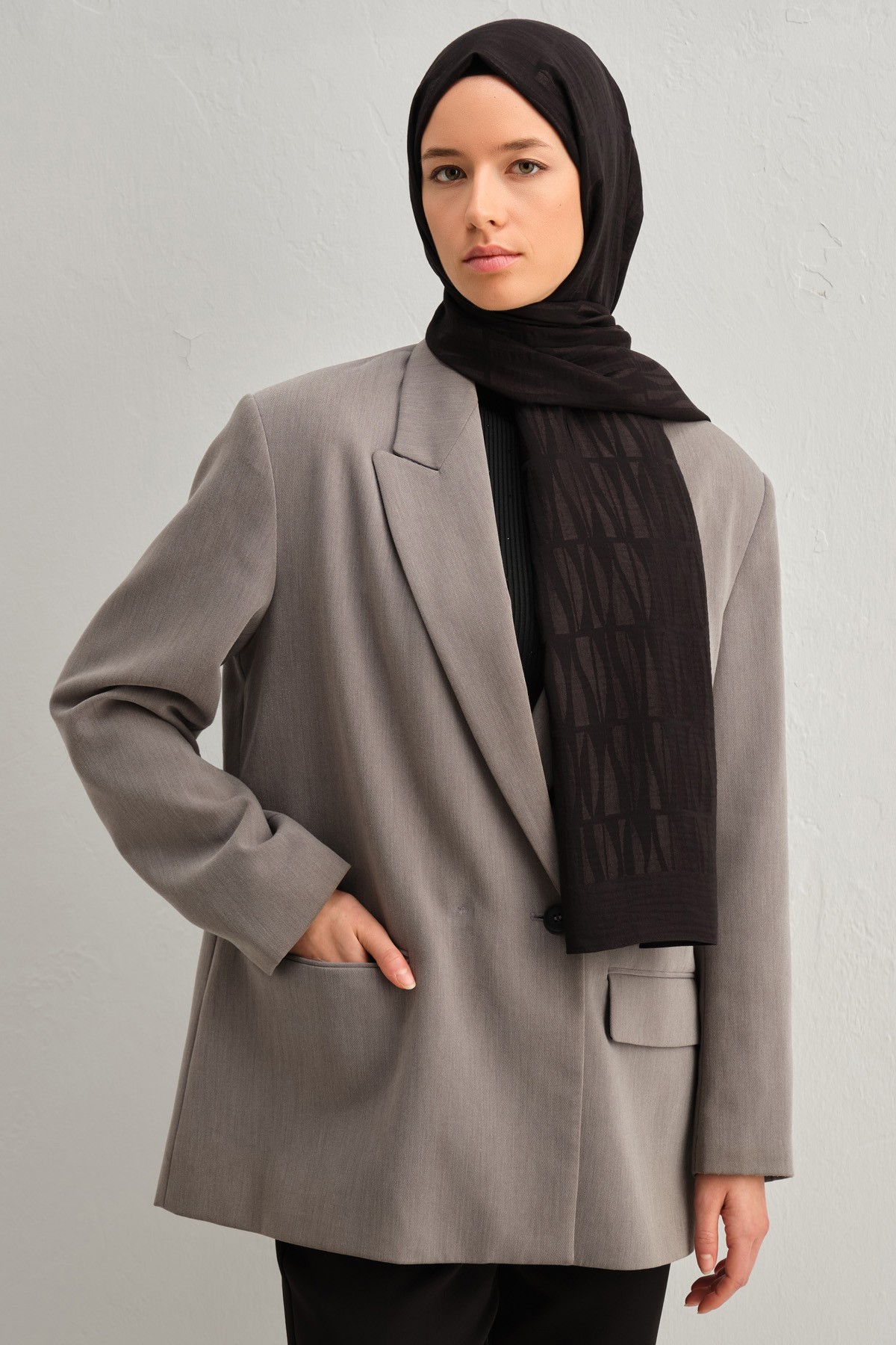 Armine Lyocell İpek Şal 1002-3 - Siyah-31