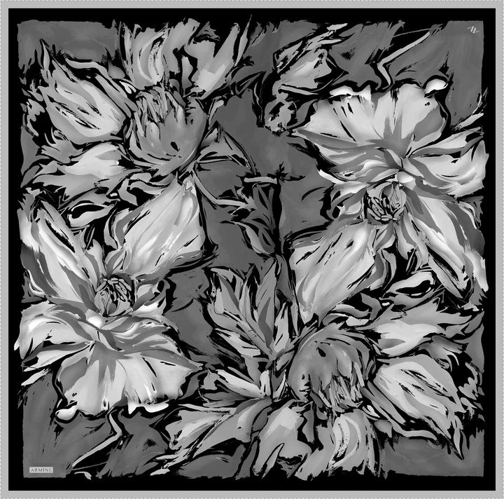 Armine Nostalji Serisi Twill İpek Eşarp 9337D - Çok Renkli 9