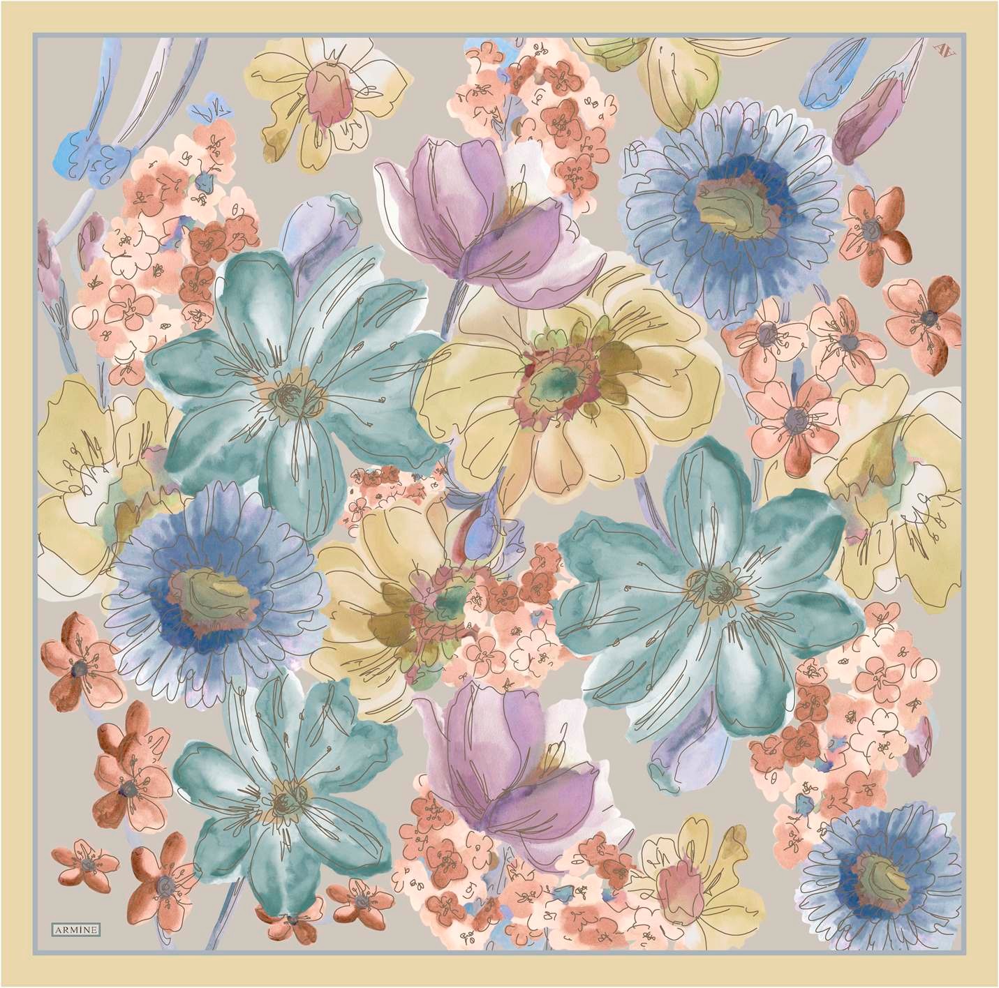Armine Twill İpek Eşarp 9318D