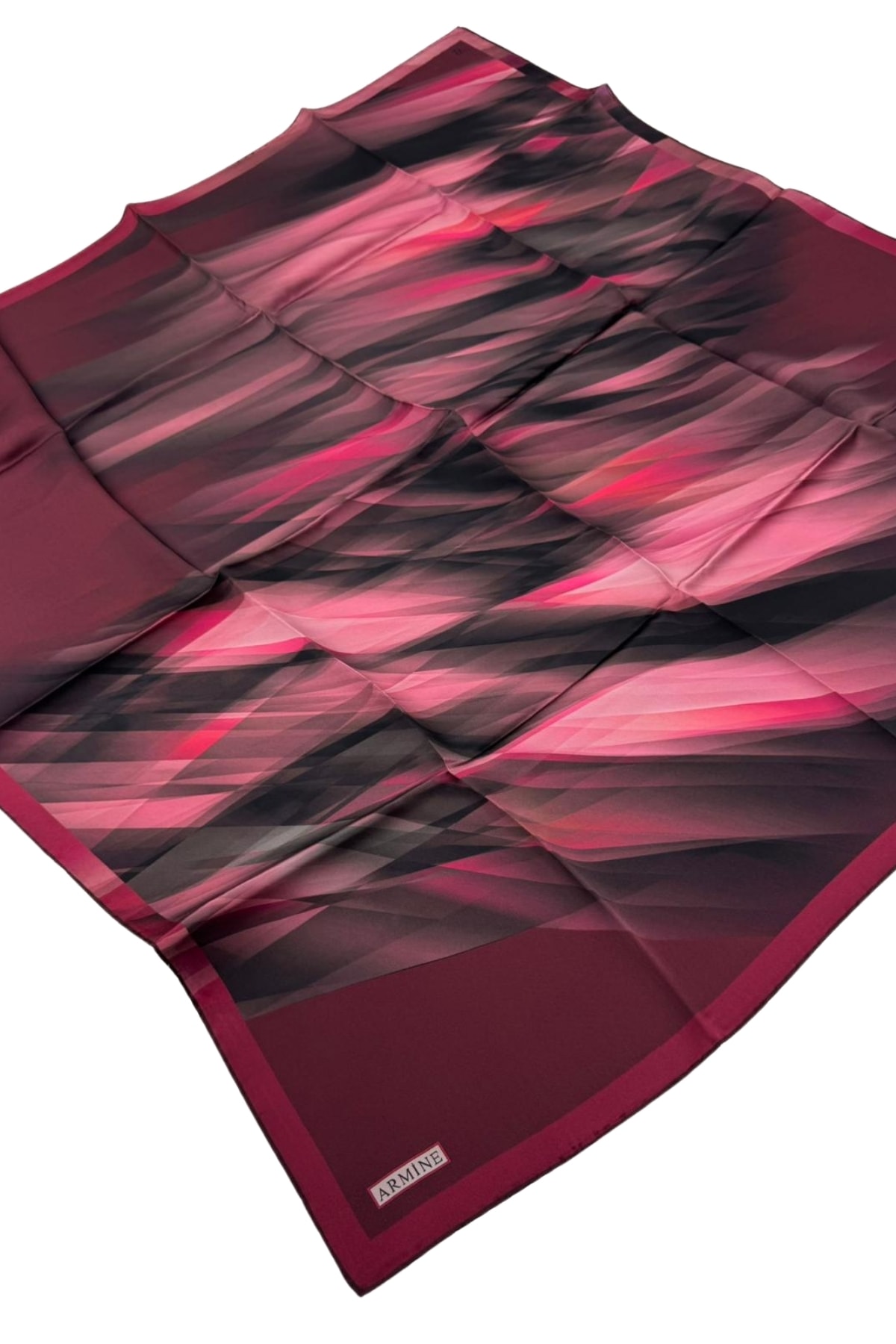 Armine Nostalji Serisi Sura İpek Eşarp 7955DS-03 - 80-Bordo-Çok Renkli