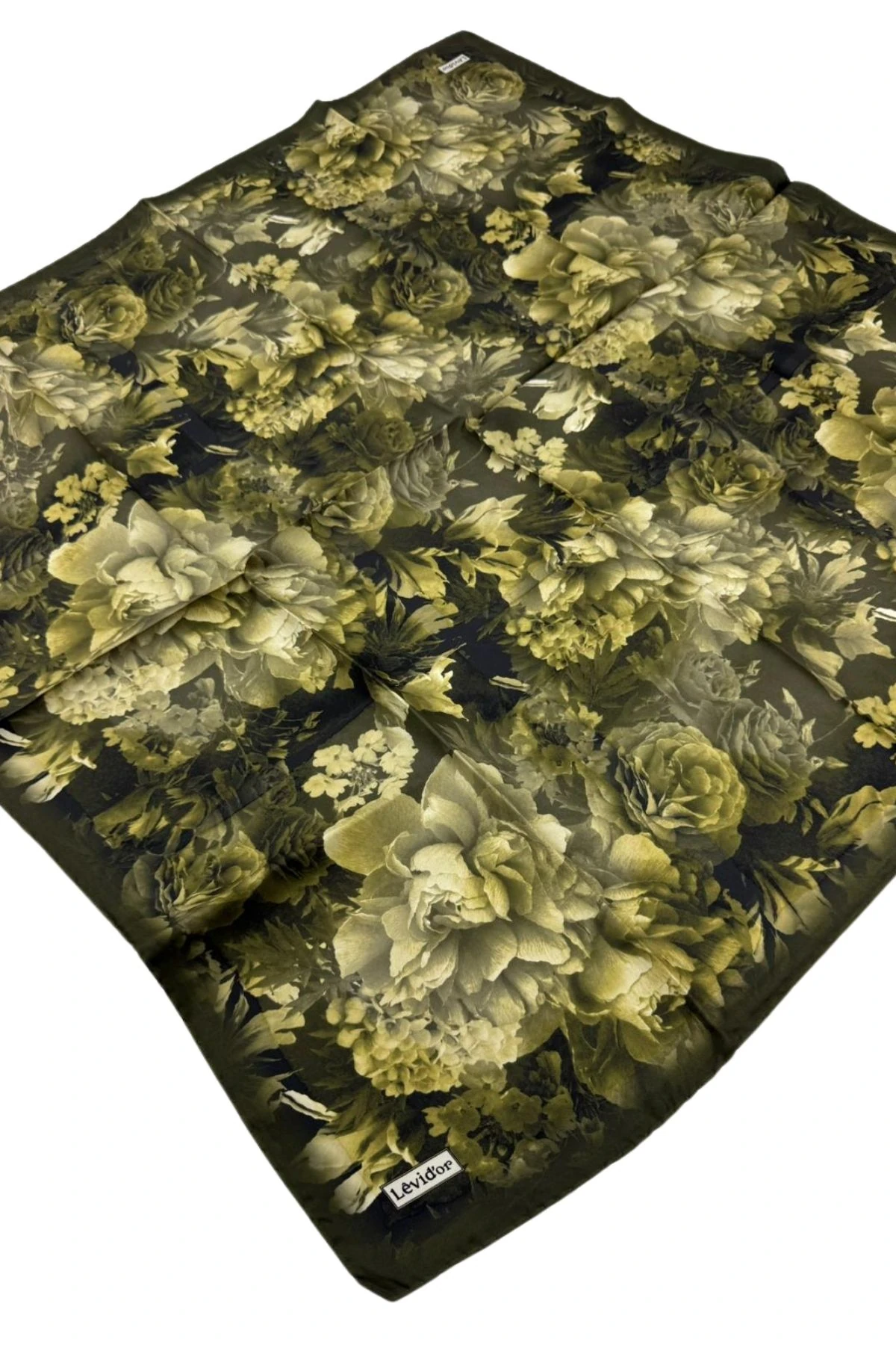 Levidor Twill İpek Eşarp LD1138 - 02-Yeşil-Siyah