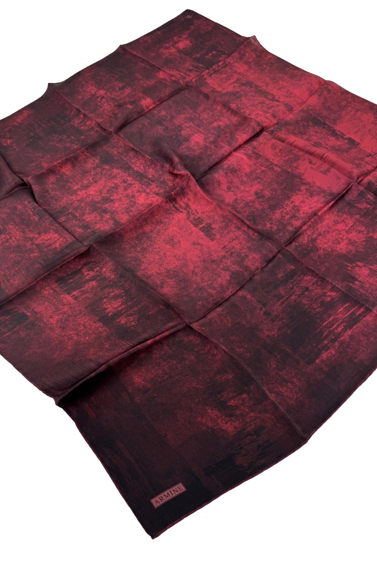 Armine Nostalji Serisi Sura İpek Eşarp 7464DS - Bordo-Siyah-01