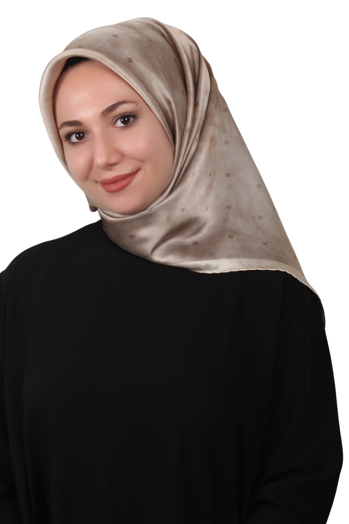 Armine Nostalji Serisi Twill İpek Eşarp 8933D-34 - Bej-10