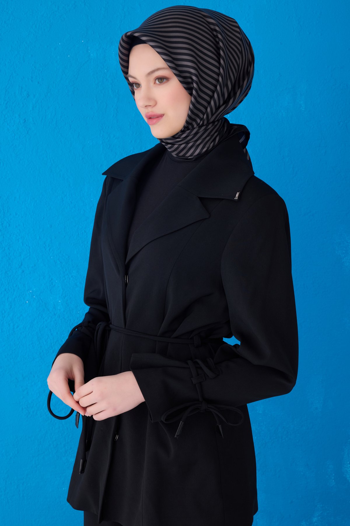 Belli Twill İpek Eşarp 4115D - Siyah-