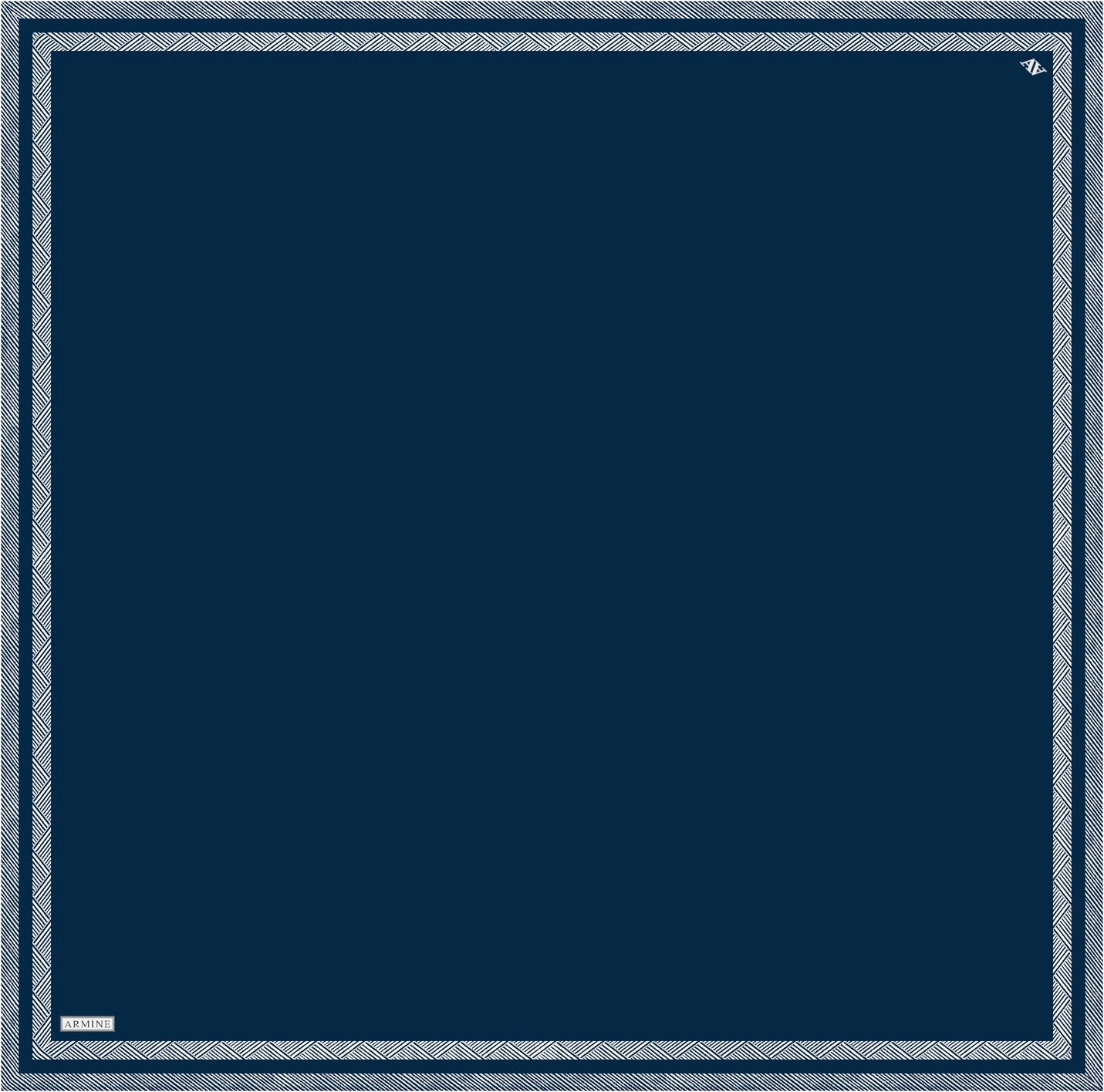 Armine Twill İpek Eşarp 9357D - Lacivert - Beyaz