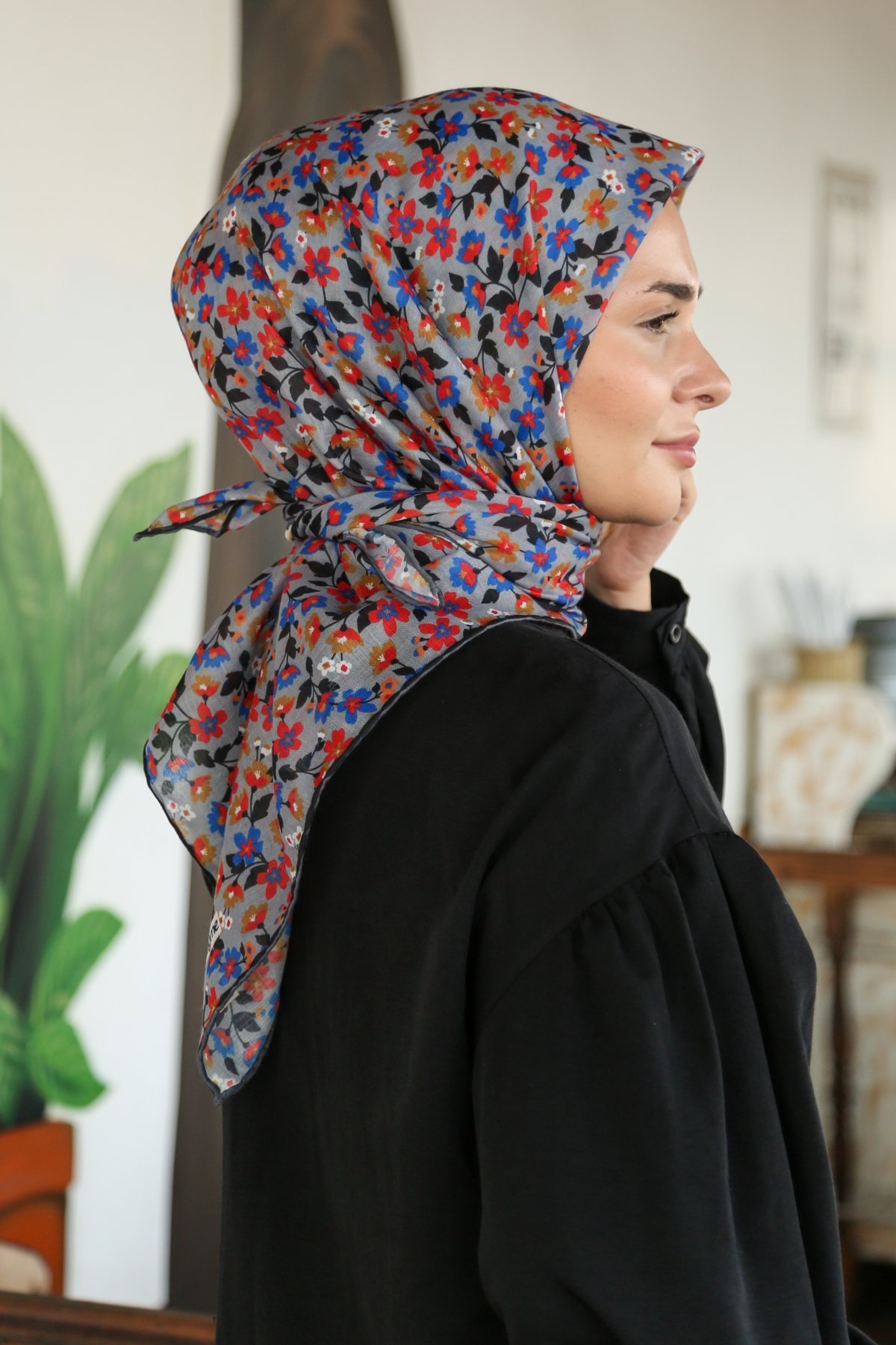 Tesettürnağme Soft Pamuk Eşarp TN2008 - Saks-Somon-Taş-06