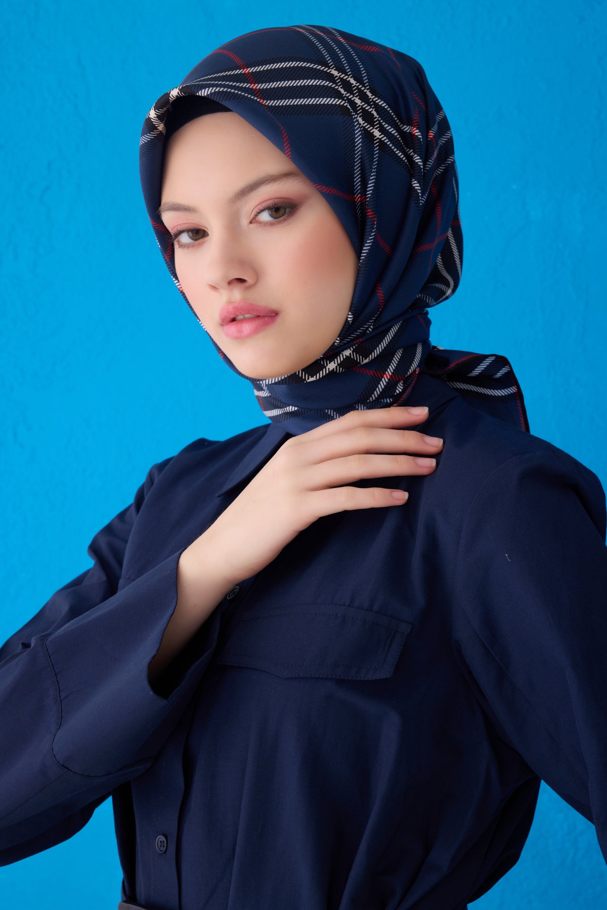 Belli Twill İpek Eşarp 4122D - Lacivert-52