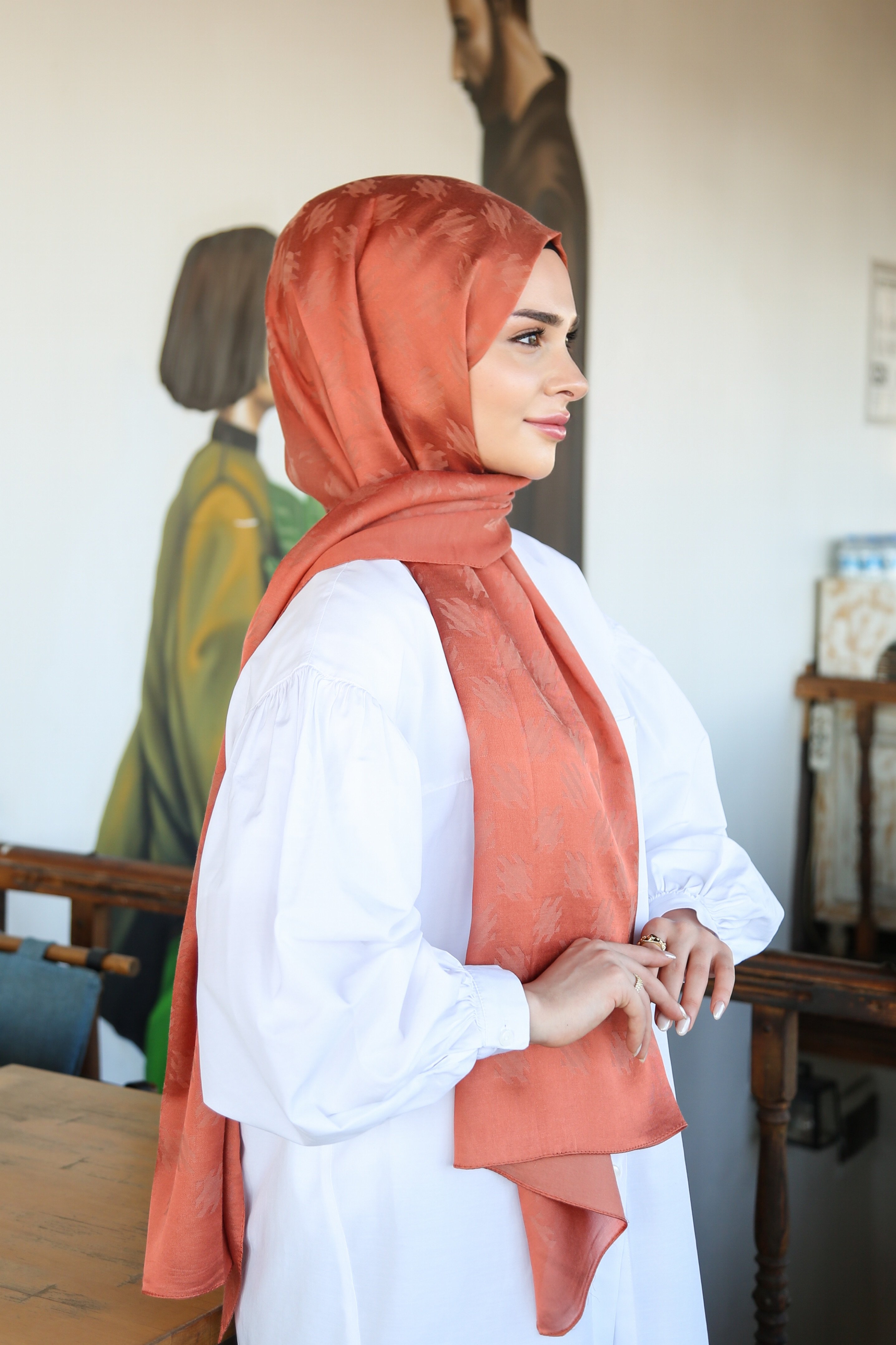 Armine Trend Lyon Şal 4 - Somon-247316