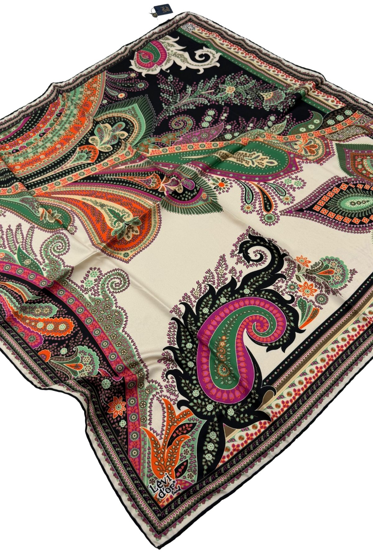 Levidor Trend Twill Eşarp LDT269-01 - Siyah-Yeşil-02